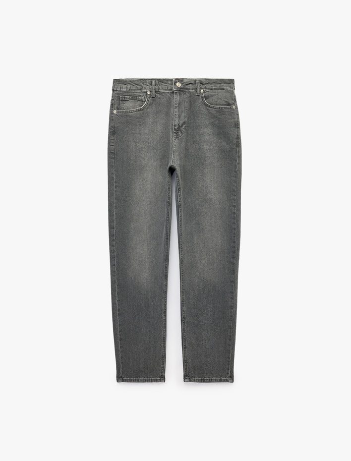  Normal Bel Beş Cepli Pamuklu Tapered Fit Jean Pantolon