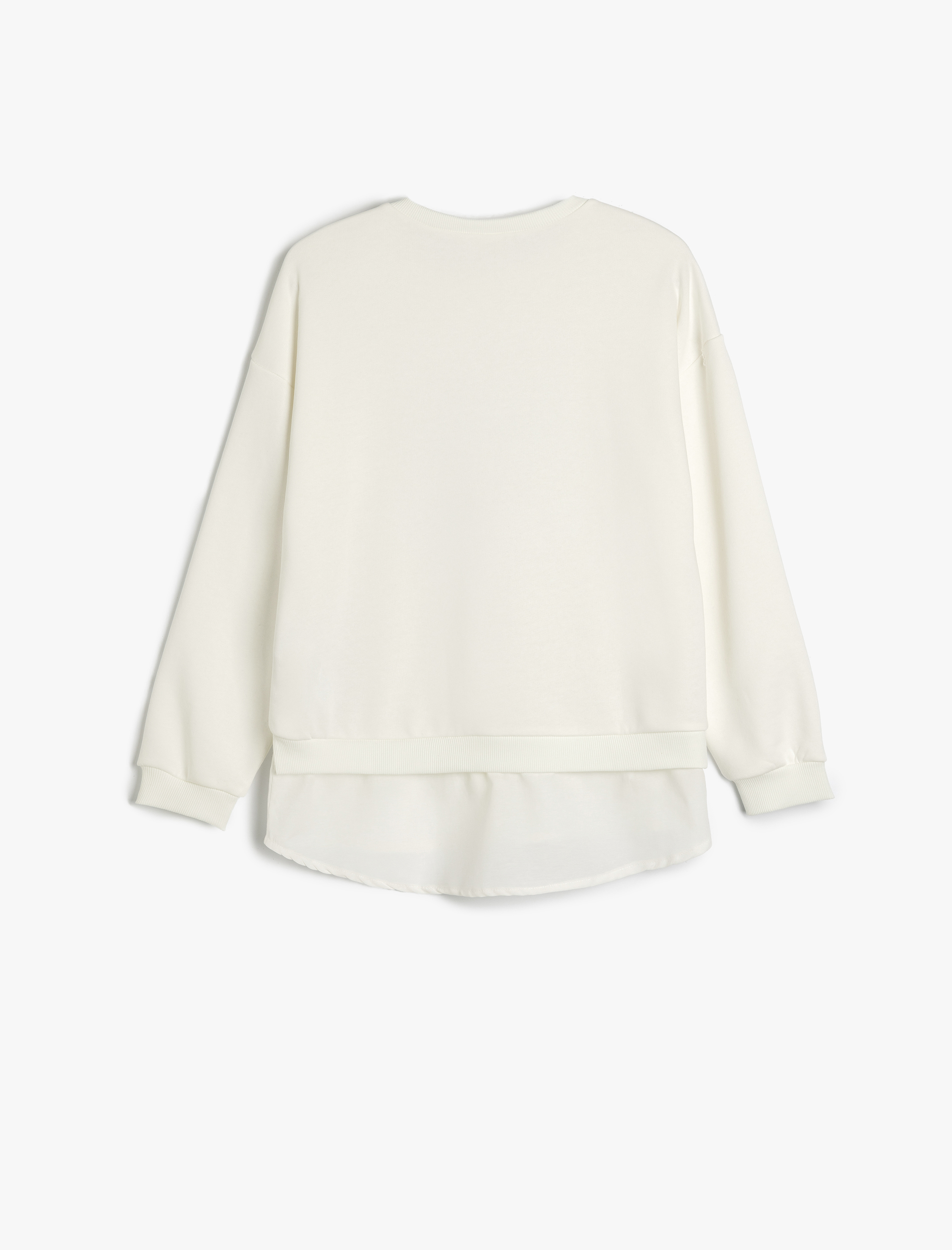  Kız Çocuk Pullu Payetli Bisiklet Yaka Uzun Kollu Oversize Sweatshirt