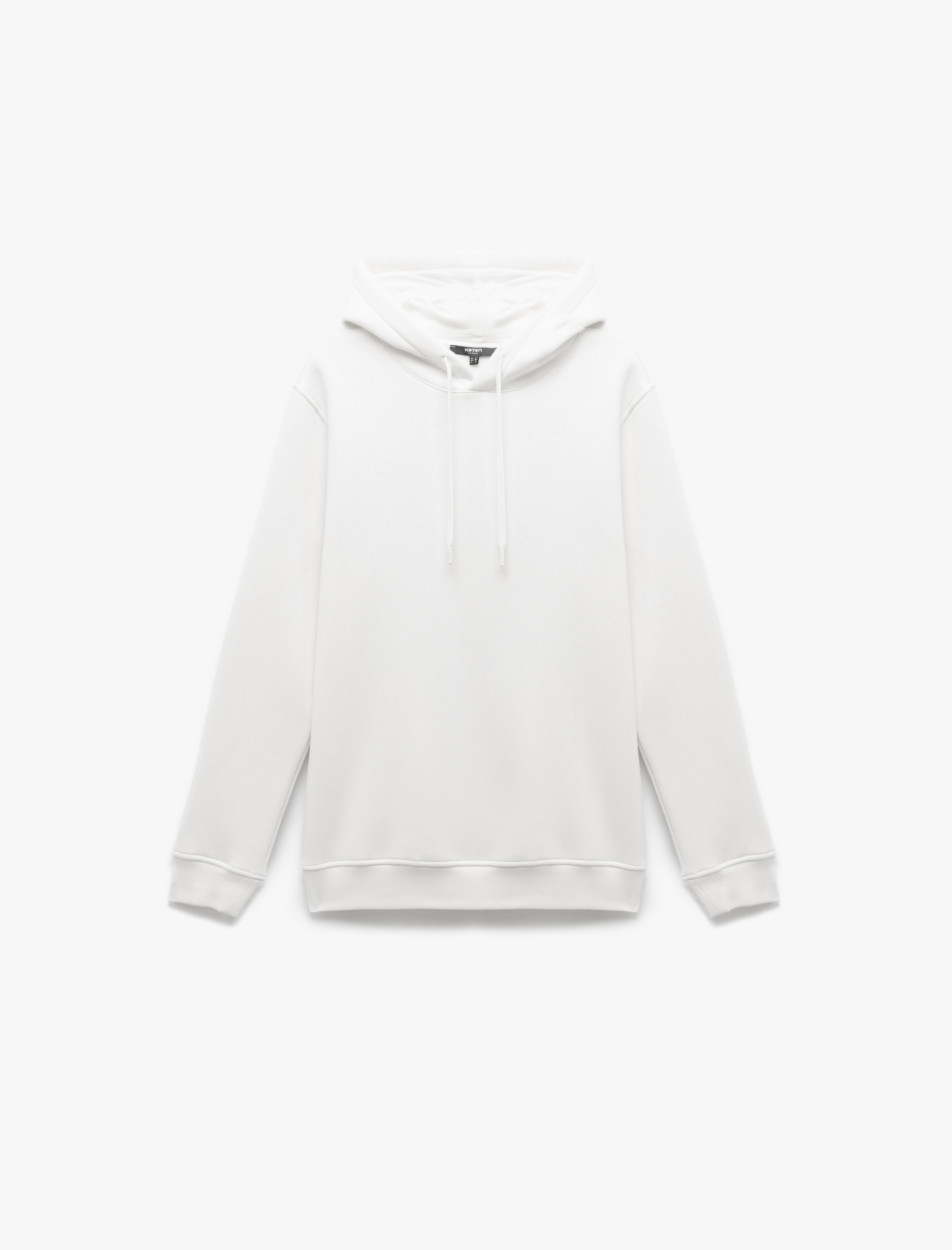  Şardonlu Uzun Kollu Basic Kapşonlu Sweatshirt