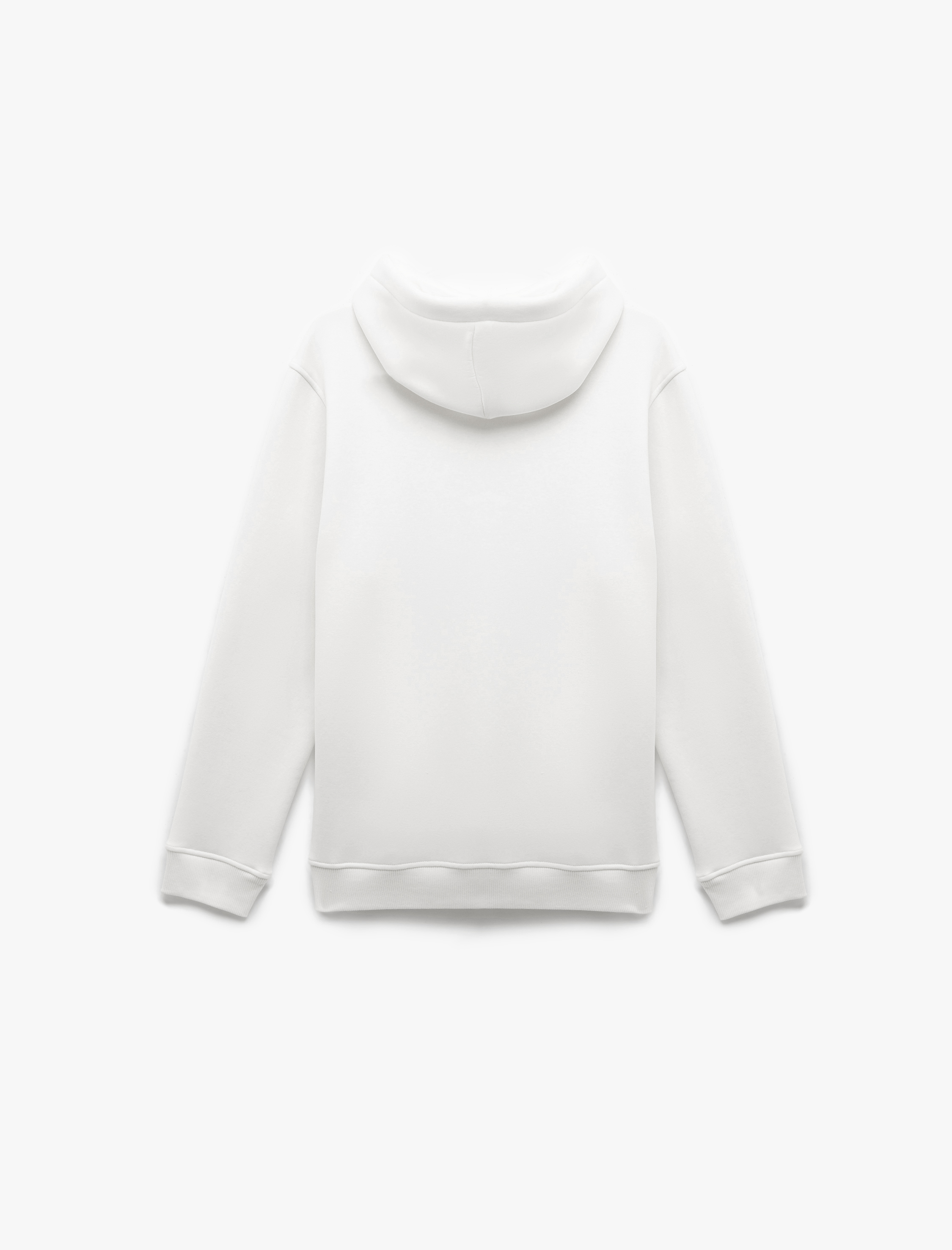   Şardonlu Uzun Kollu Basic Kapşonlu Sweatshirt
