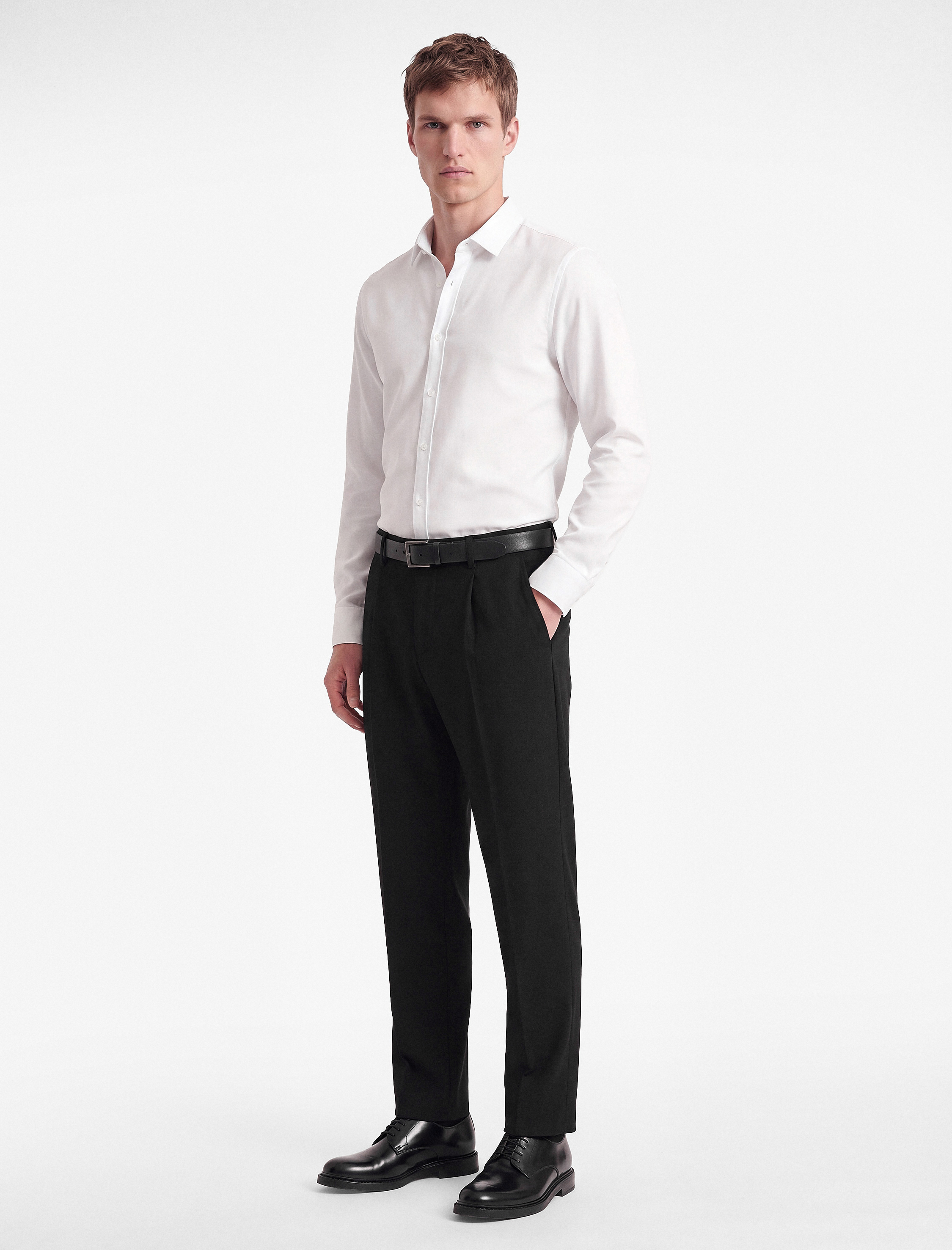   Uzun Kollu Slim Fit Yarım İtalyan Yaka Gömlek