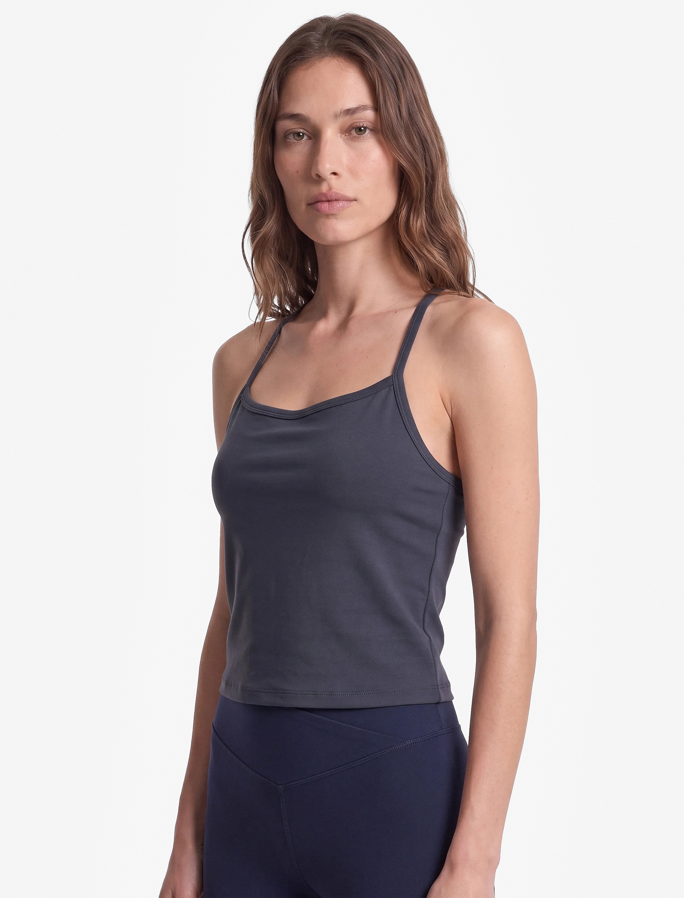   Slim Fit Basic Çapraz İp Askılı Kolsuz Spor Atlet