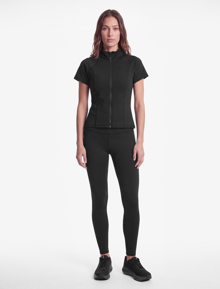  Yüksek Bel Skinny Fit Dikiş Detaylı İnterlok Spor Tayt