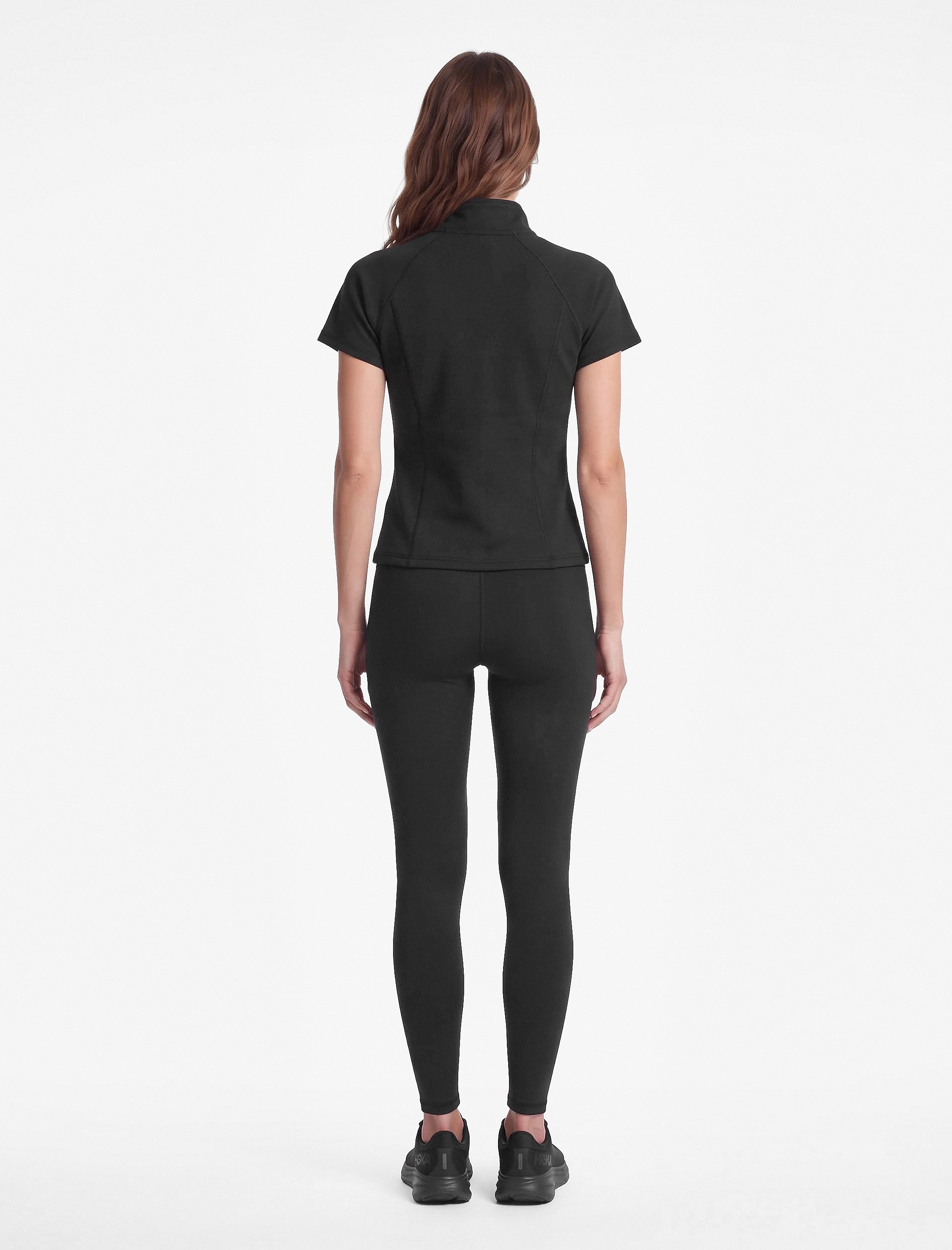   Yüksek Bel Skinny Fit Dikiş Detaylı İnterlok Spor Tayt