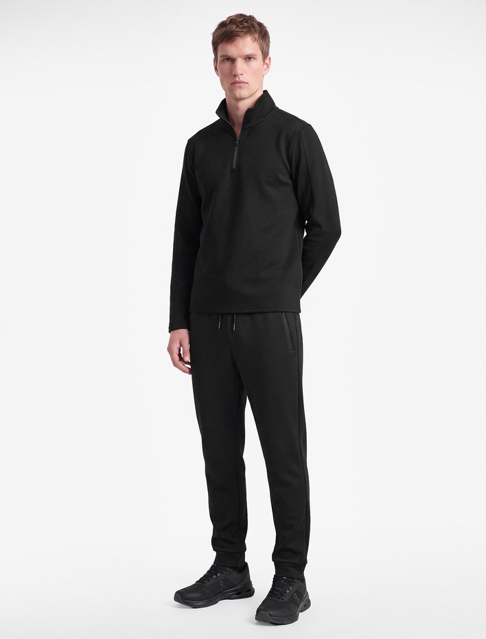  Pamuklu Straight Fit Uzun Kollu Yarım Fermuarlı Dik Yaka Spor Sweatshirt