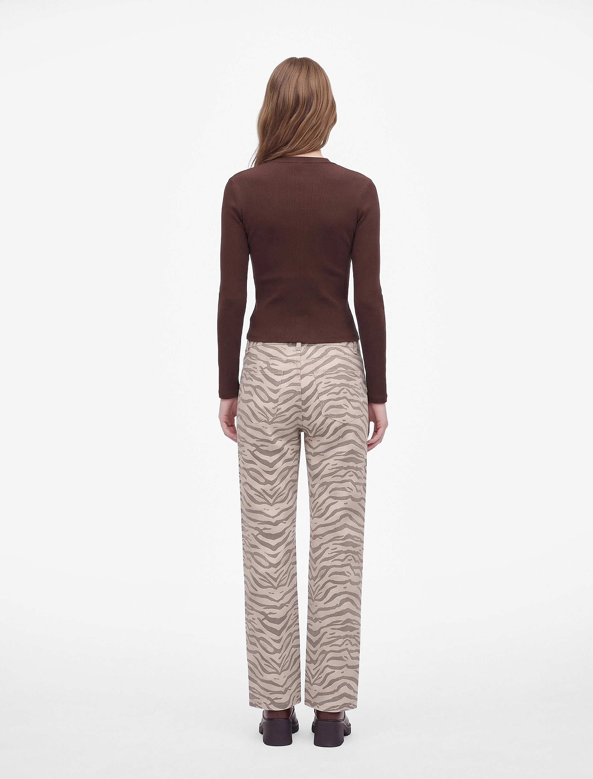   Slim Fit Pamuklu V Yaka Basic Uzun Kollu Tişört
