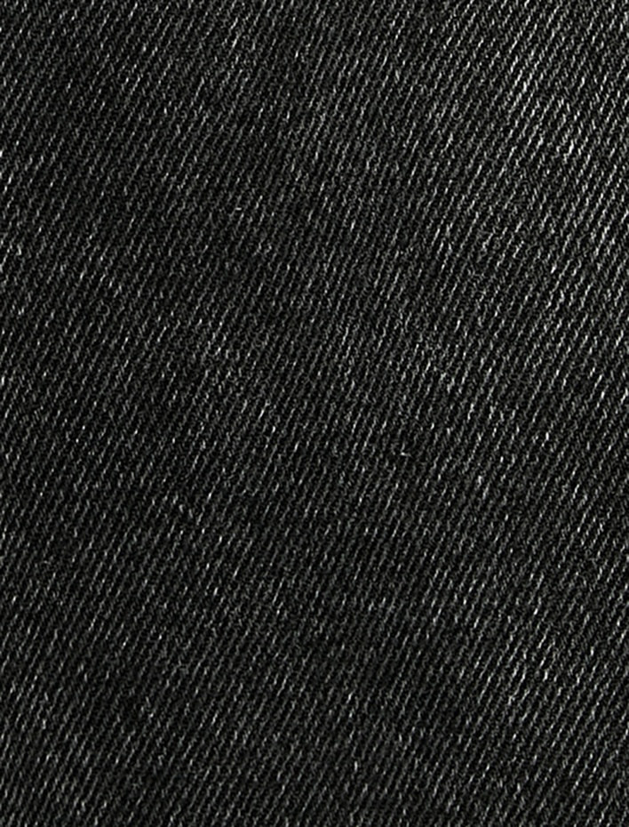  Düşük Bel Cepli Bol Kesim Düz Paça Pamuklu Denim Pantolon - Loose Straight Fit Jean