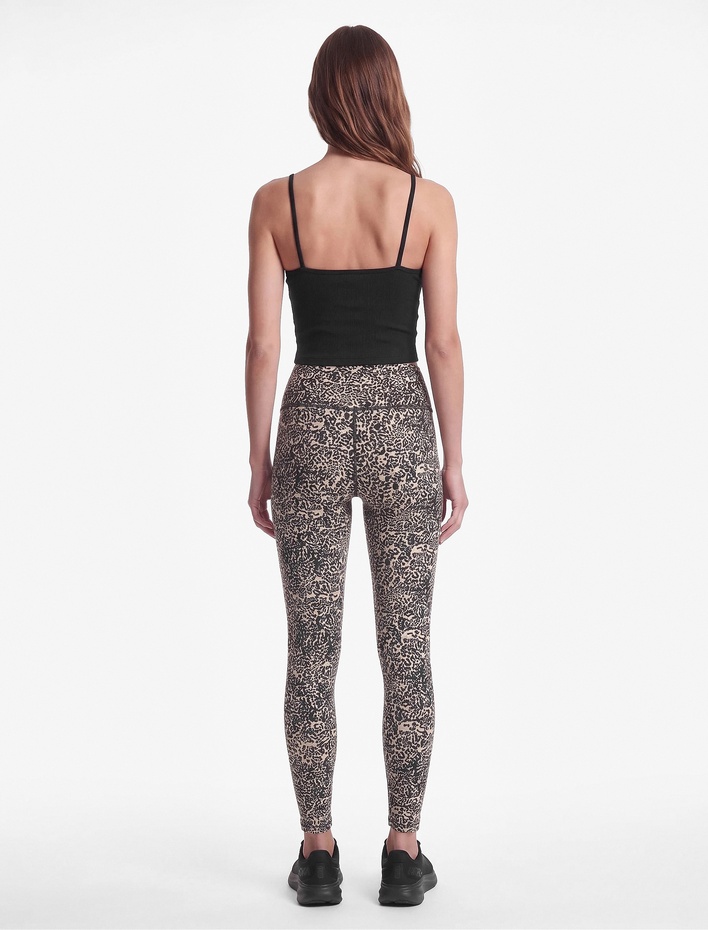  Yüksek Bel Slim Fit Leopar Desenli Spor Tayt
