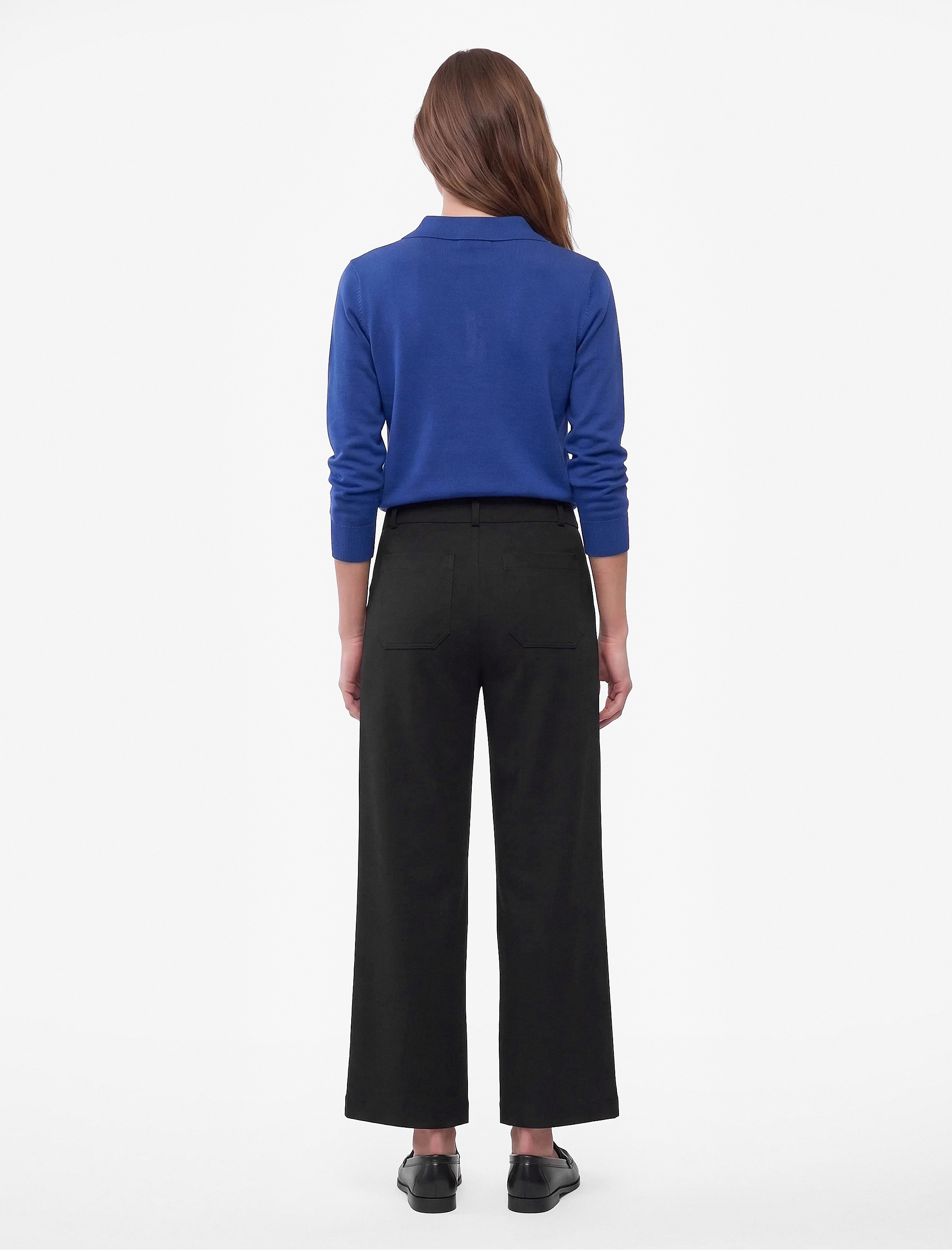  Normal Bel Yan Cepli Düğmeli Straight Fit Kumaş Pantolon