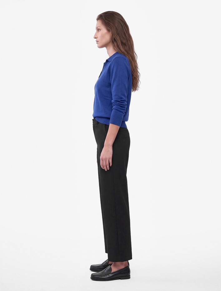  Normal Bel Yan Cepli Düğmeli Straight Fit Kumaş Pantolon