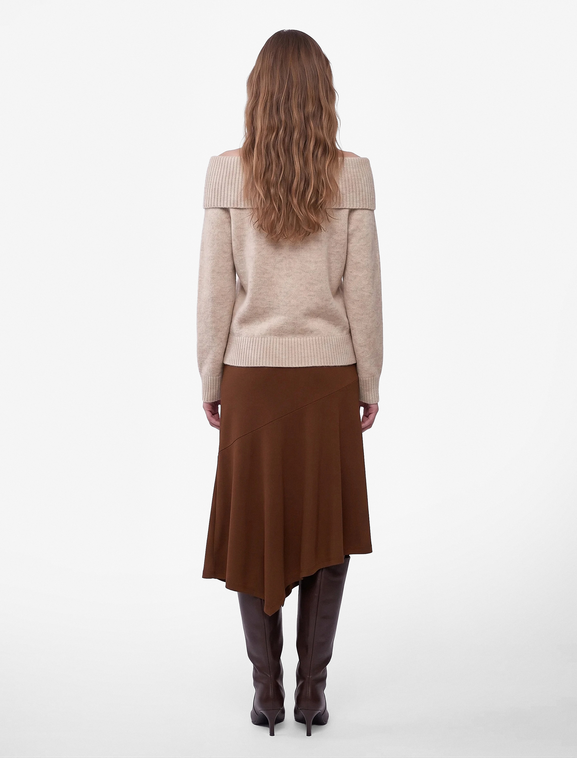   Slim Fit Asimetrik Midi Etek