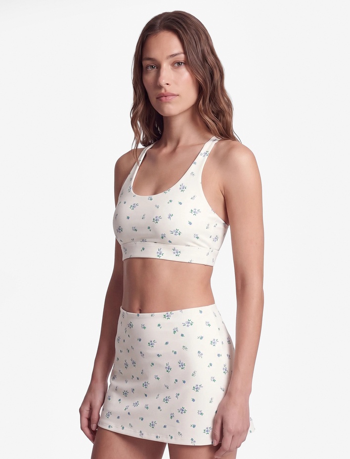  Slim Fit Sırt Detaylı U Yaka Çiçek Desenli Sporcu Sütyeni