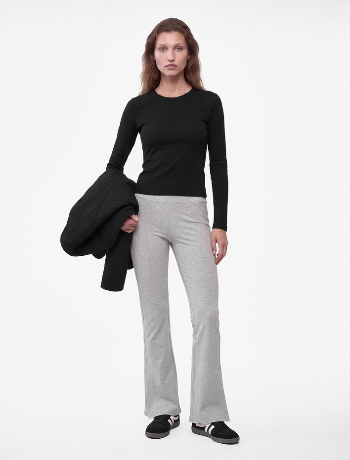  Modal Kumaş Slim Fit İspanyol Paça Yırtmaçlı Tayt