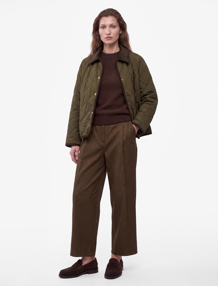  Cepli Bol Kesim Pileli Gabardin Barrel Pantolon