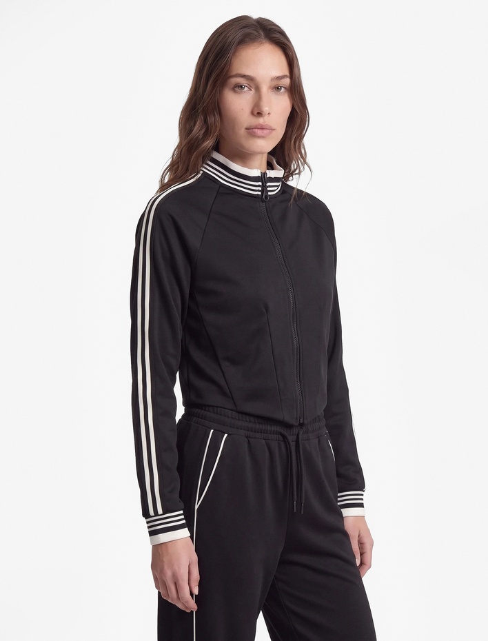  Grogren Detaylı Slim Fit Dik Yaka Uzun Kollu Fermuarlı Sweatshirt