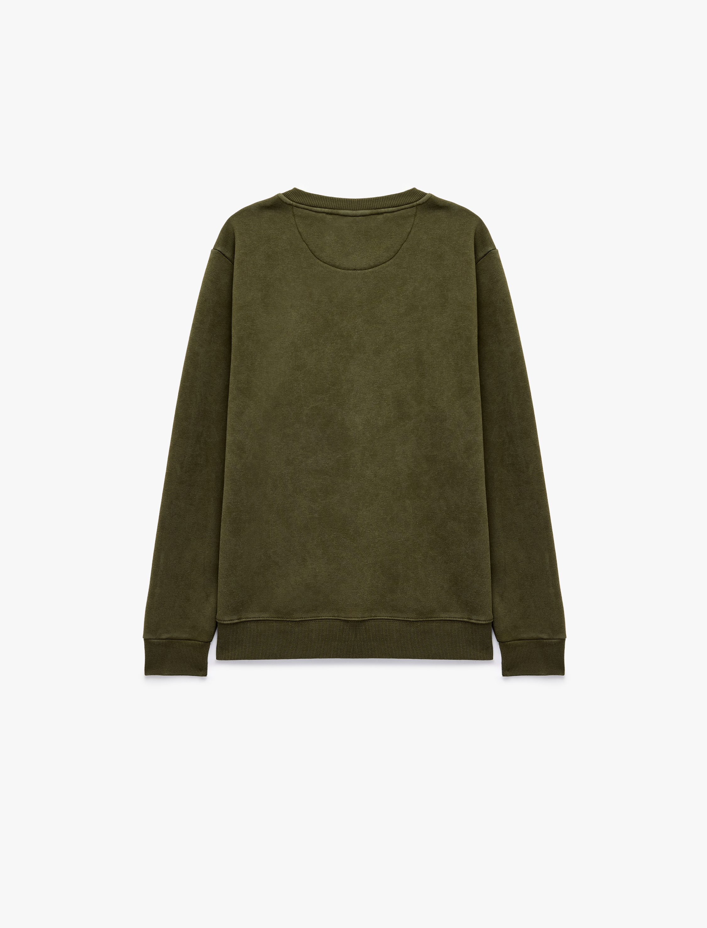   Uzun Kollu Şardonlu Bisiklet Yaka Yıkamalı Baskılı Sweatshirt