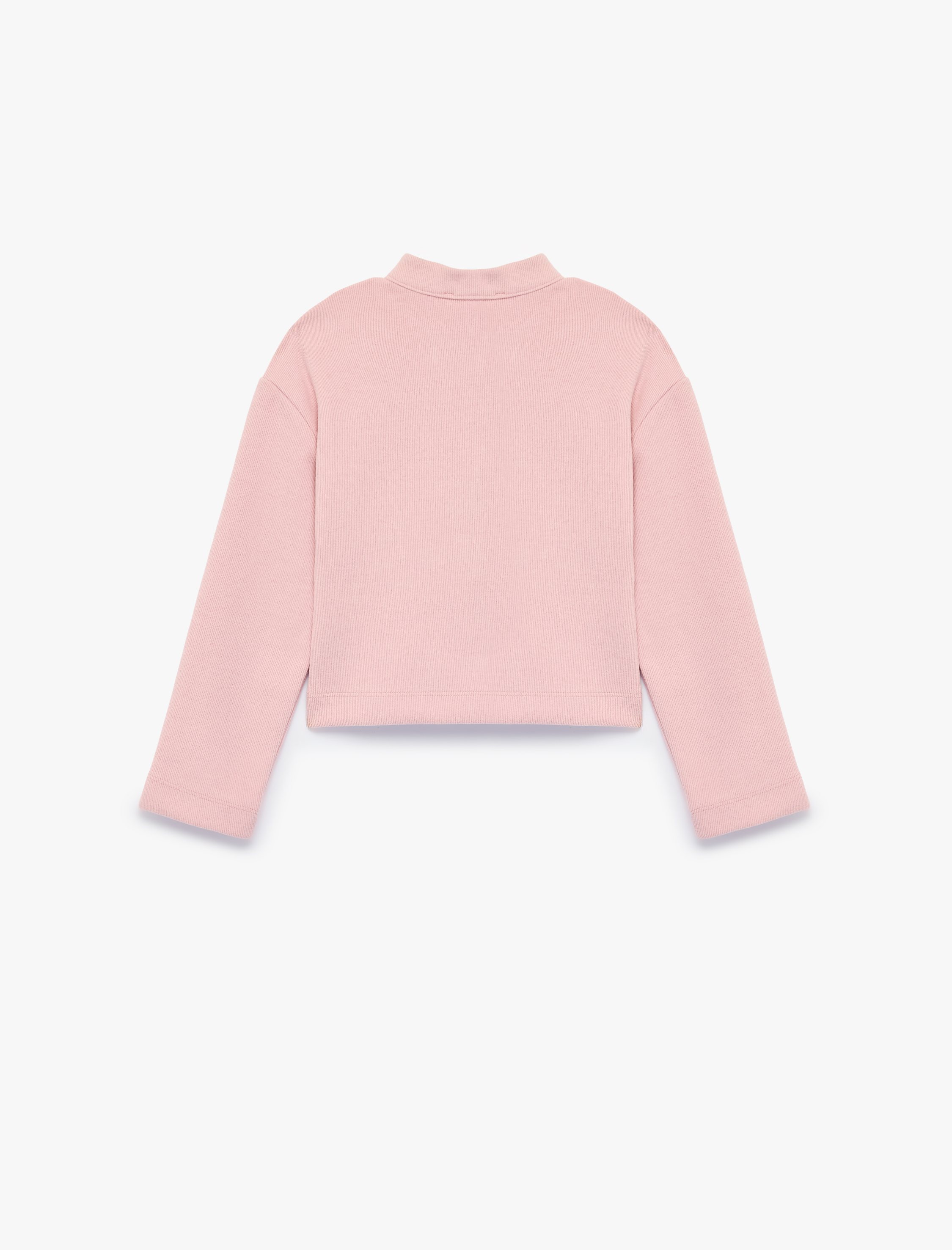  Kız Çocuk Süslü Düğmeli Uzun Kollu Mandarin Yaka Sweatshirt
