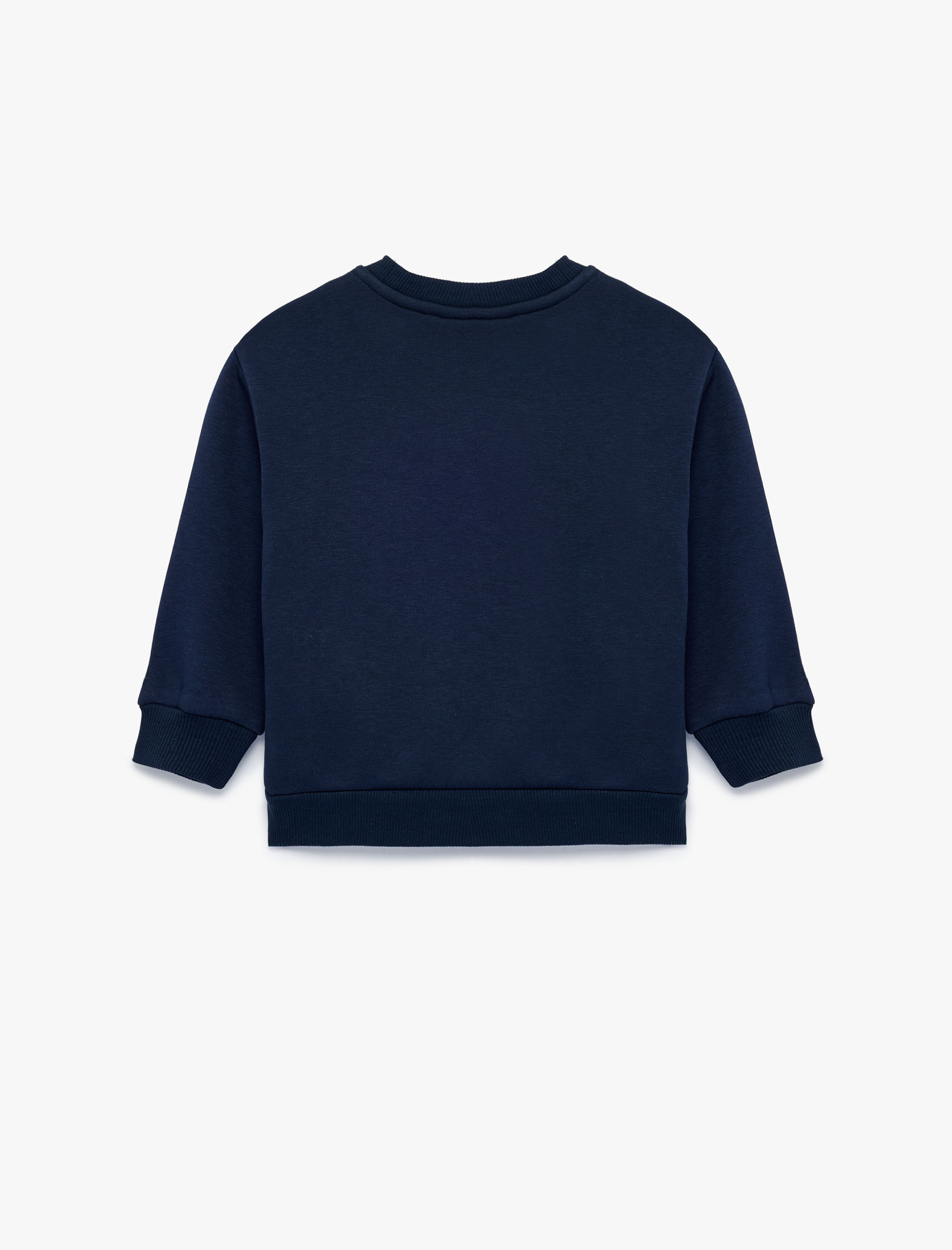  Kız Bebek Şardonlu Uzun Kollu Bisiklet Yaka Çiçek Nakışlı Sweatshirt