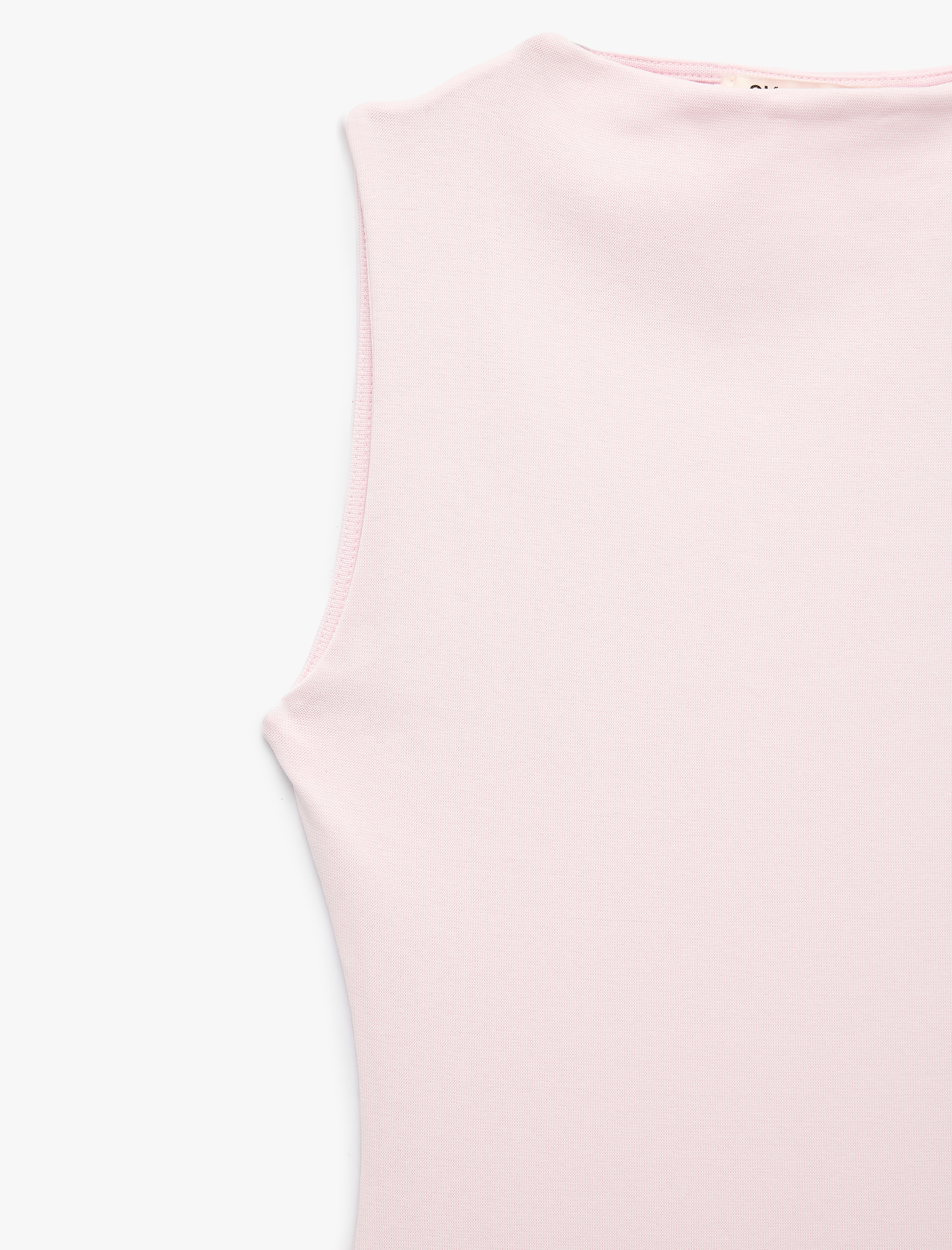   Slim Fit Dik Yaka Kolsuz Asimetrik Uzun Elbise