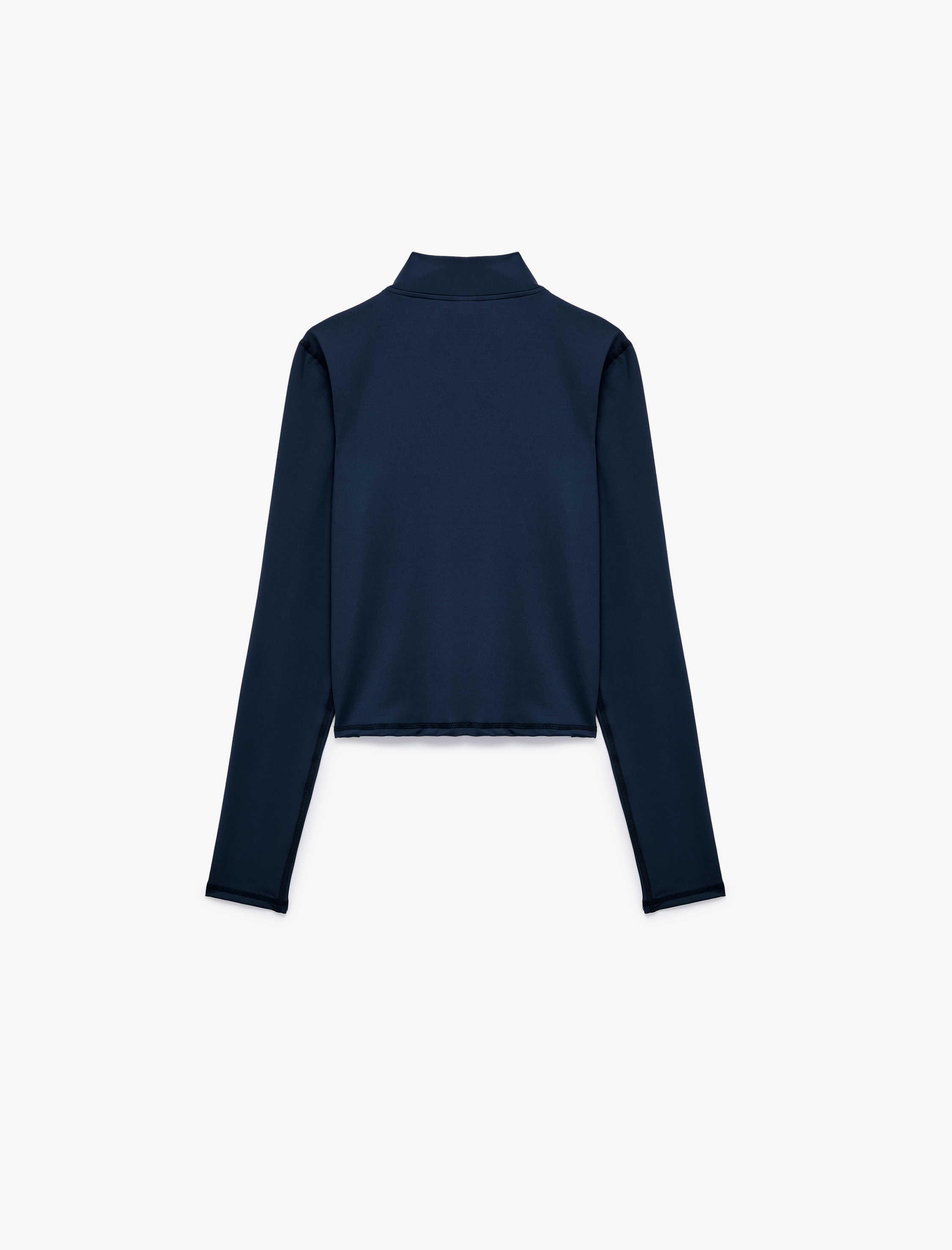   Slim Fit Dik Yaka Uzun Kollu Fermuarlı Baskılı Spor Sweatshirt