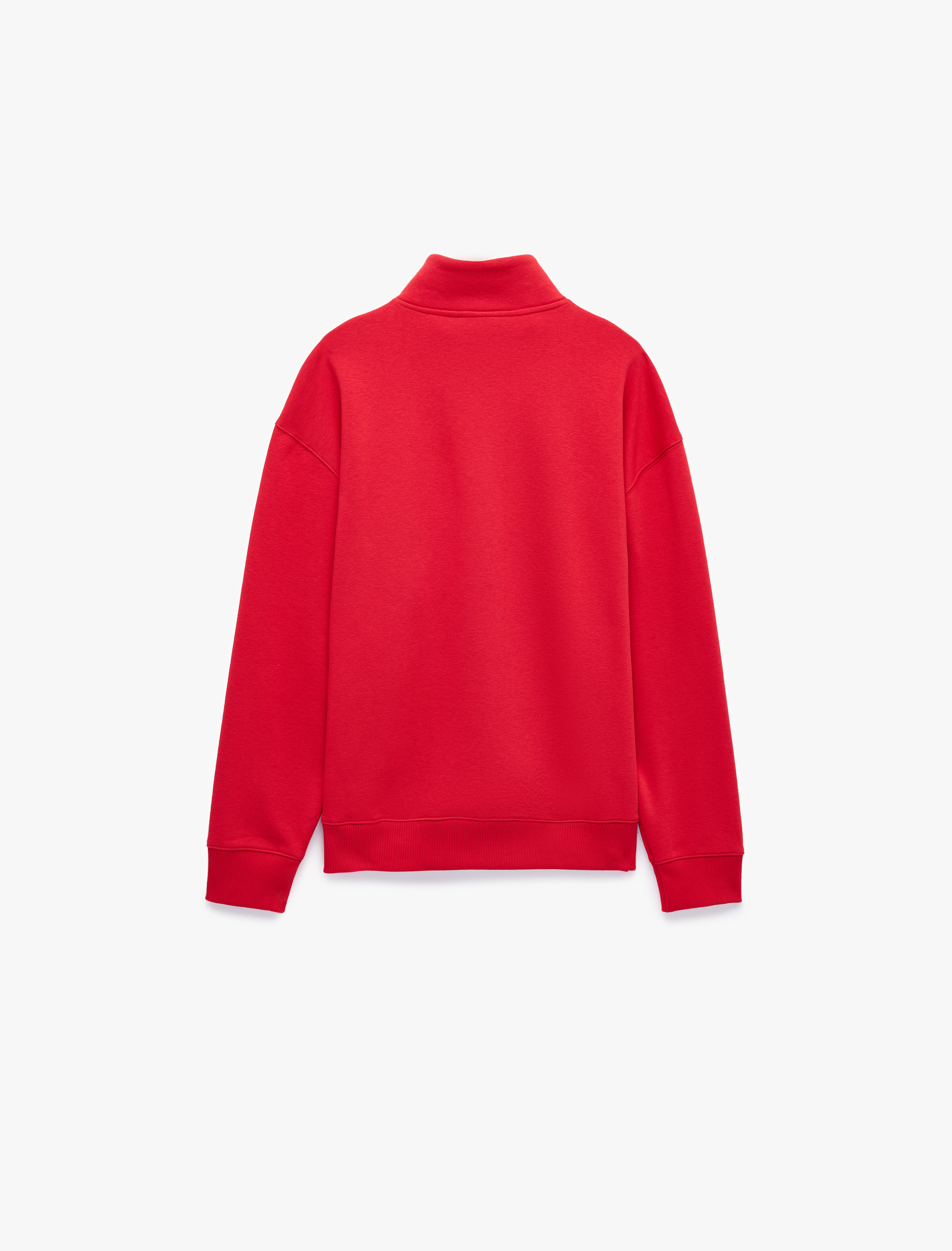   Kanguru Cepli Rahat Kalıp Şardonlu Baskılı Yarım Fermuarlı Sweatshirt