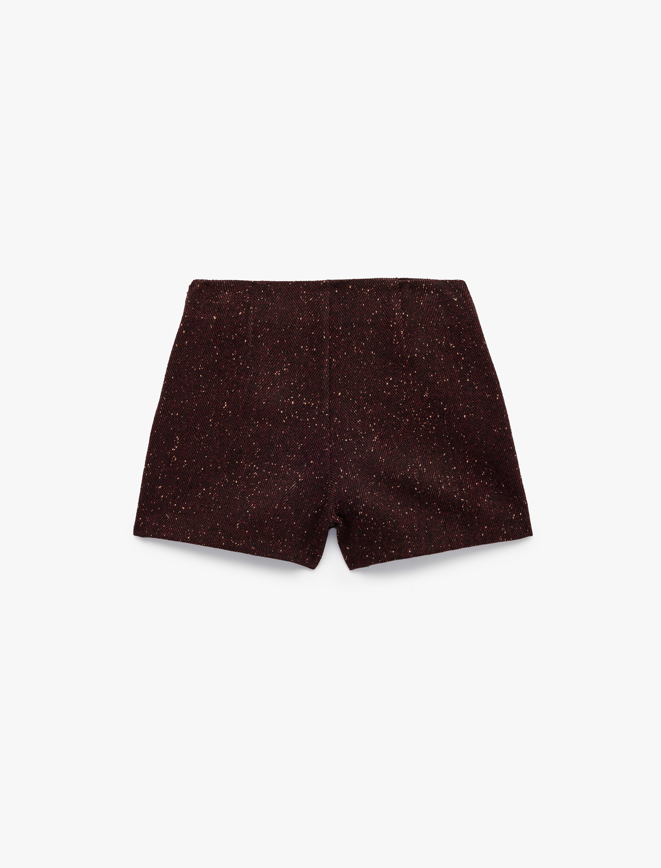   Slim Fit Flanel Kumaş Dokulu A Kesim Mini Şort Etek