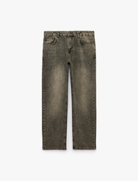 Pamuklu Normal Bel 5 Cepli Vintage Straight Fit Jean Pantolon