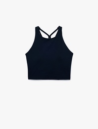 Slim Fit Kaplı Kolsuz Askılı Sırt Detaylı Sporcu Sütyeni