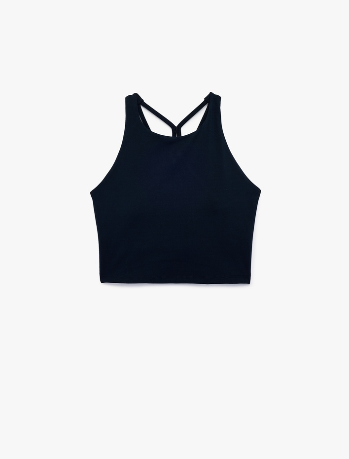  Slim Fit Kaplı Kolsuz Askılı Sırt Detaylı Sporcu Sütyeni