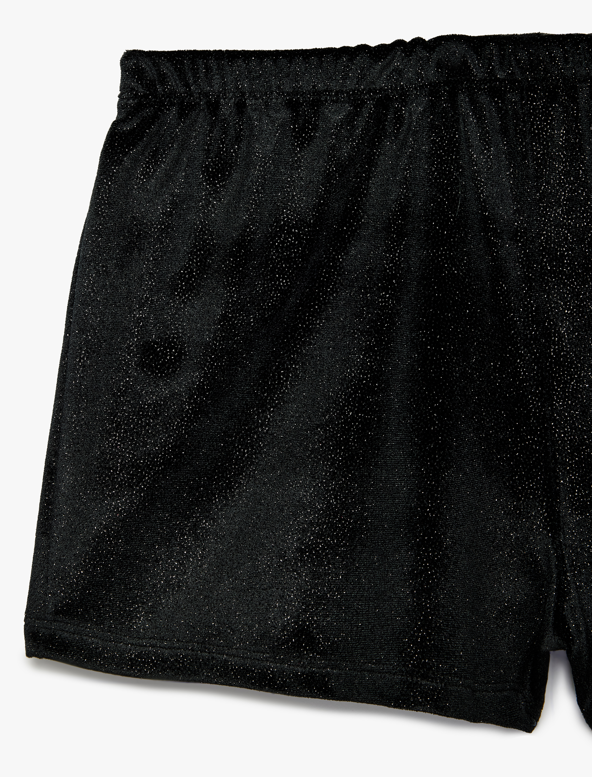   Beli Lastikli Rahat Kesim Simli Kadife Şort Pijama Altı