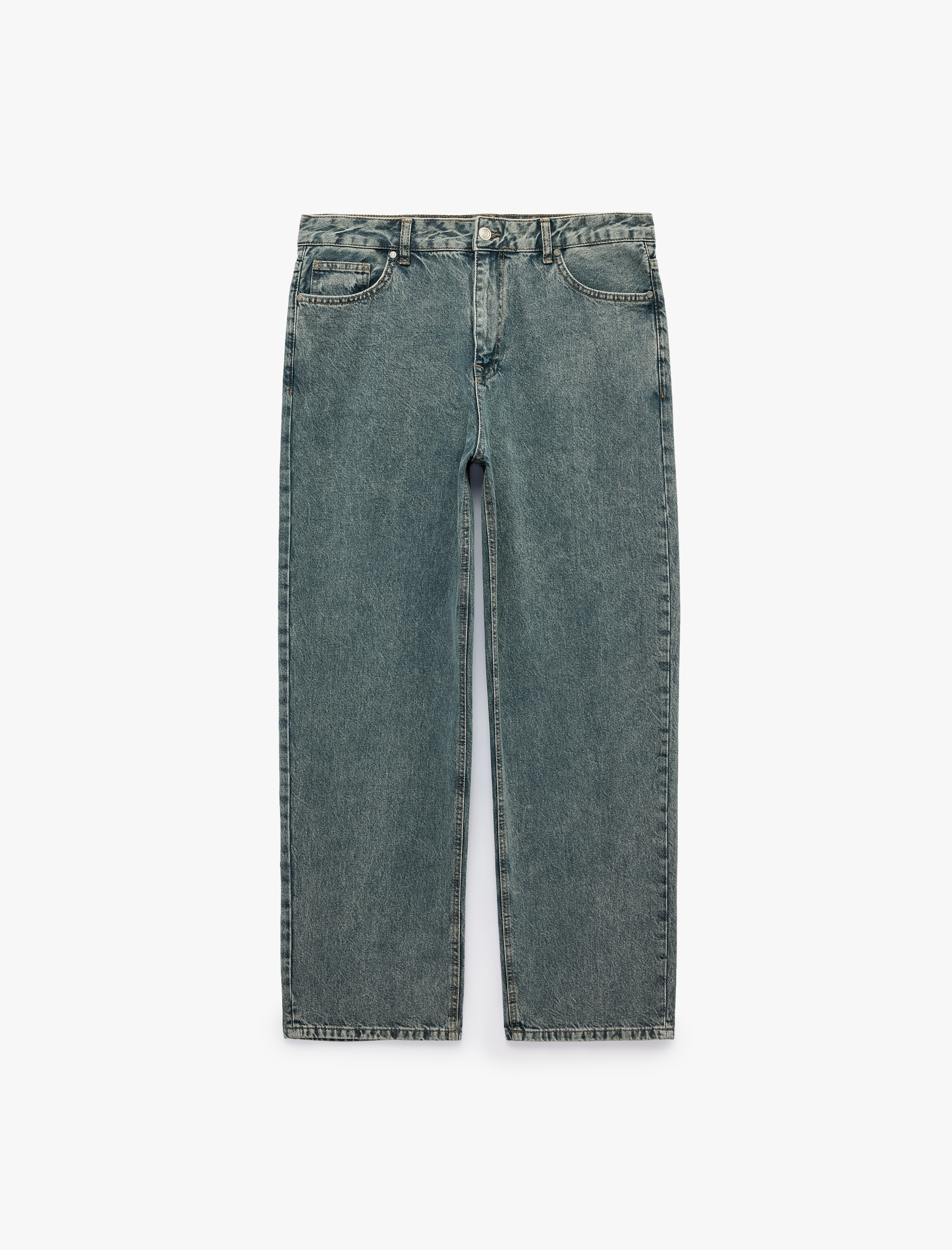   Cepli Rahat Kesim Pamuklu Baggy Jean Pantolon