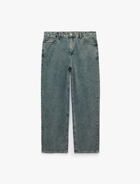 Cepli Rahat Kesim Pamuklu Baggy Jean Pantolon