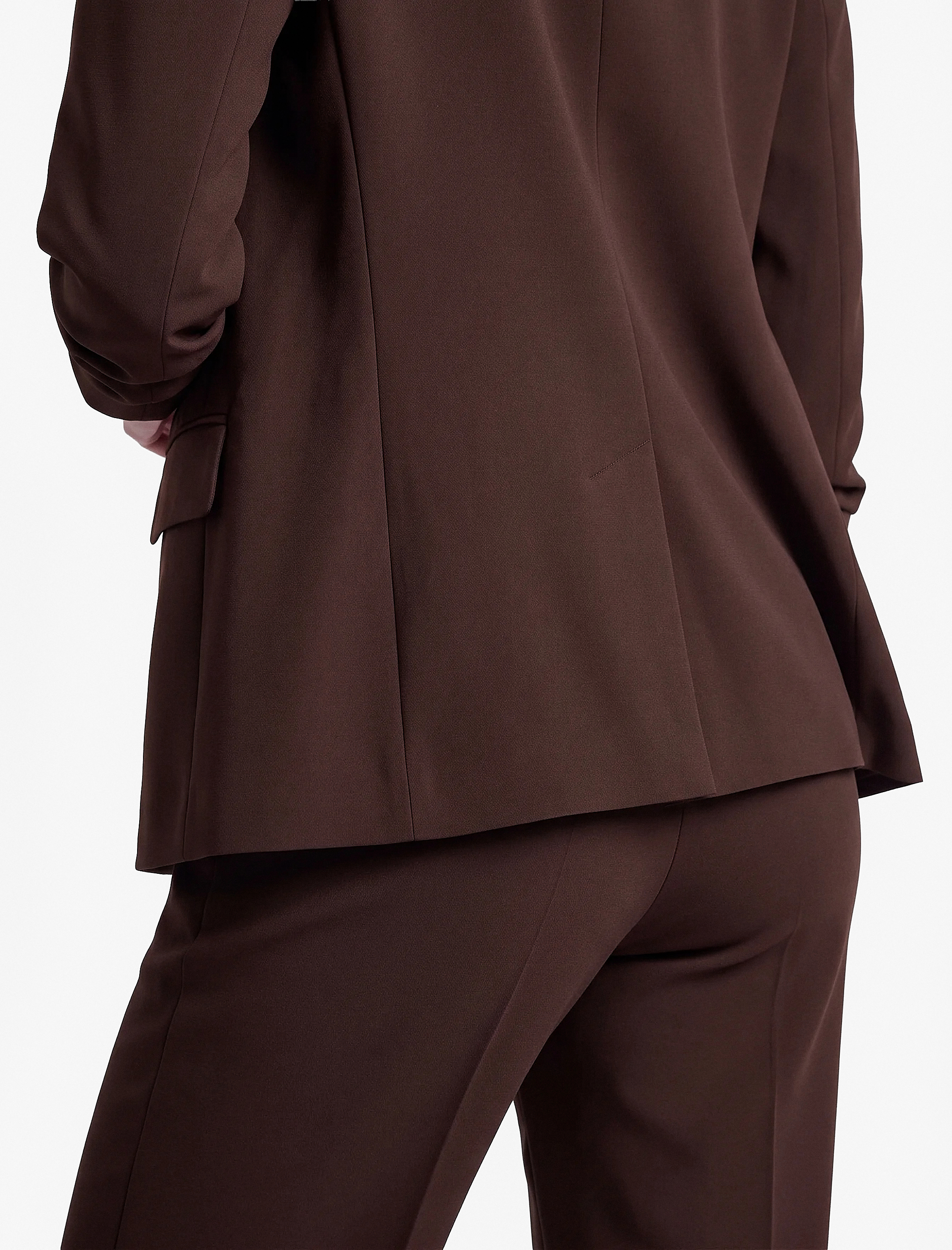   Krep Kumaş Şal Yaka 3/4 Kollu Blazer Ceket