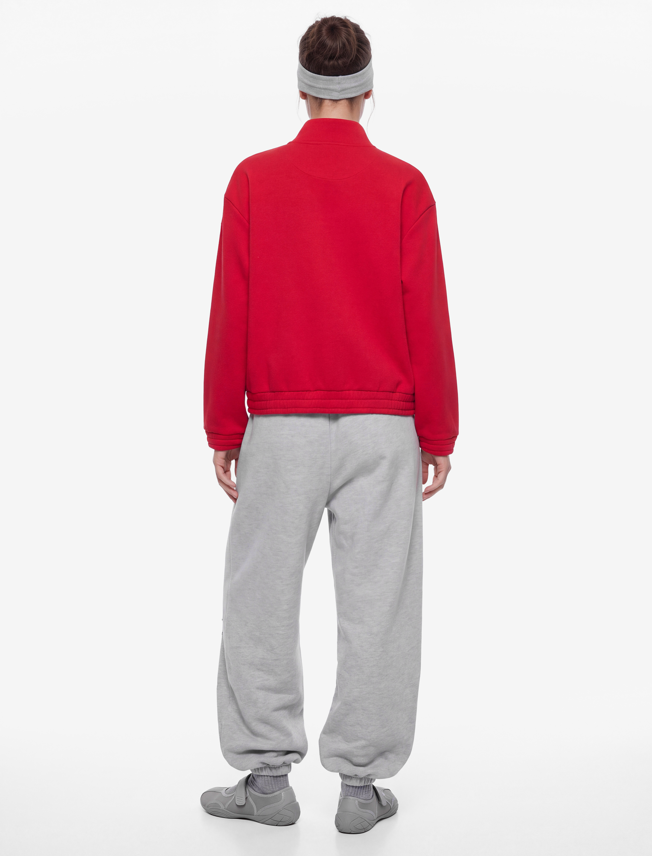   Rahat Kalıp Dik Yaka Fermuarlı Kurbağa Kapama Düğmeli Dansçı Sweatshirt