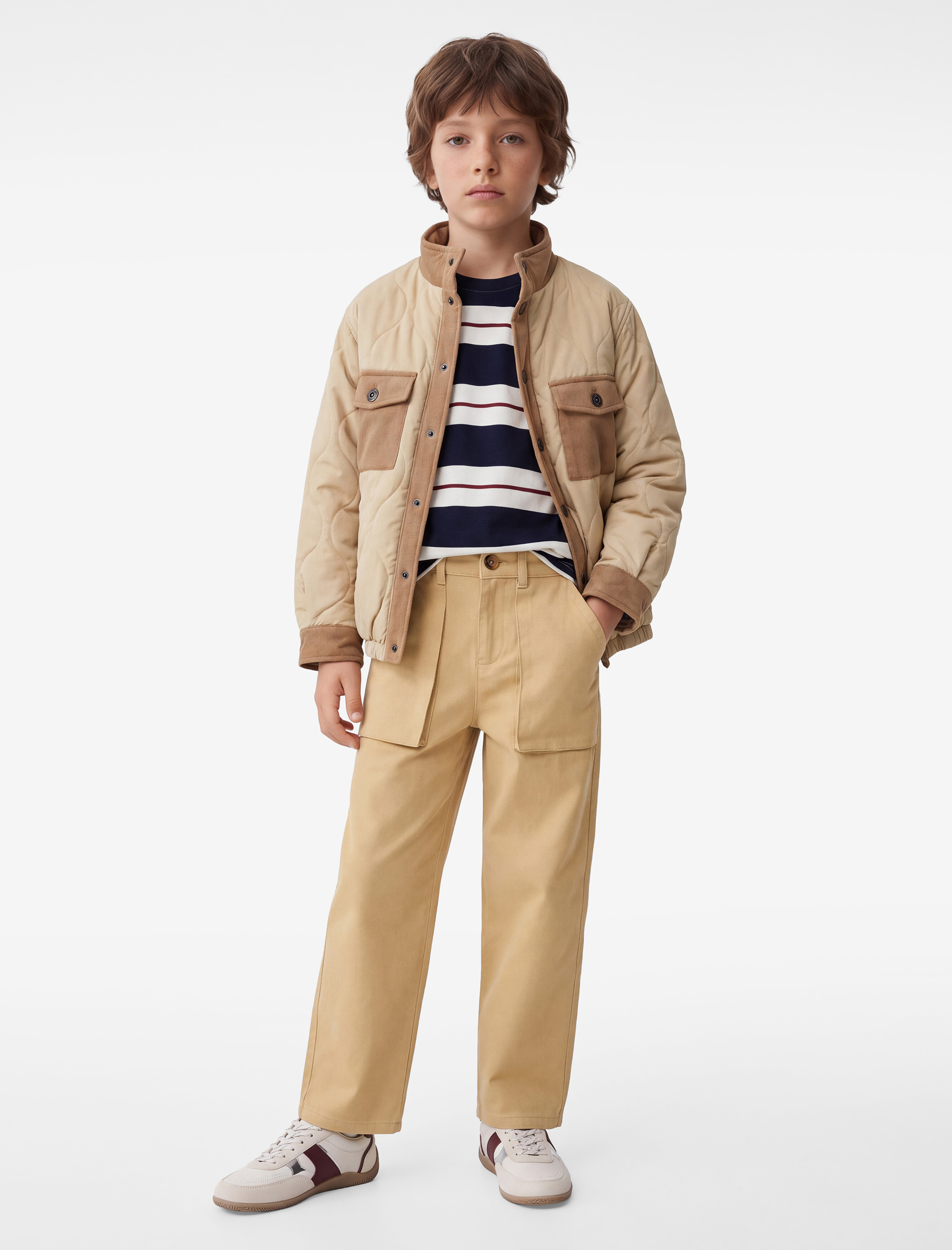  Erkek Çocuk Cepli Pamuklu Normal Paça Gabardin Pantolon