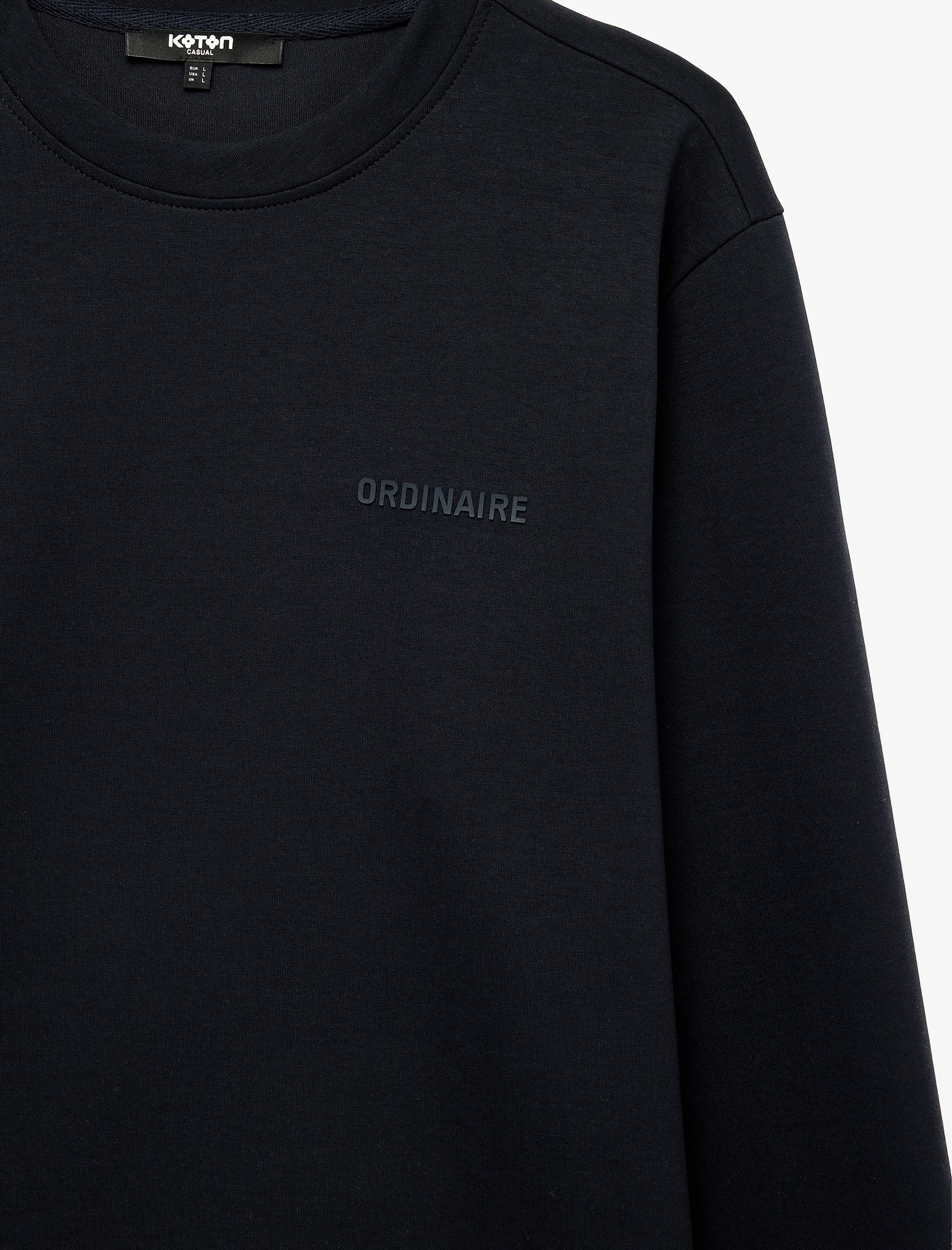   Üç İplik Şardonlu Bisiklet Yaka Uzun Kollu Baskılı Sweatshirt
