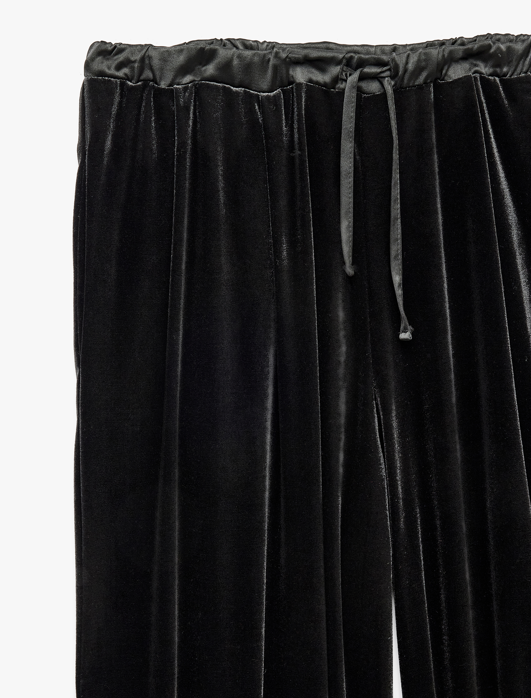   Beli Bağcıklı Cepli Kadife Harem Pantolon