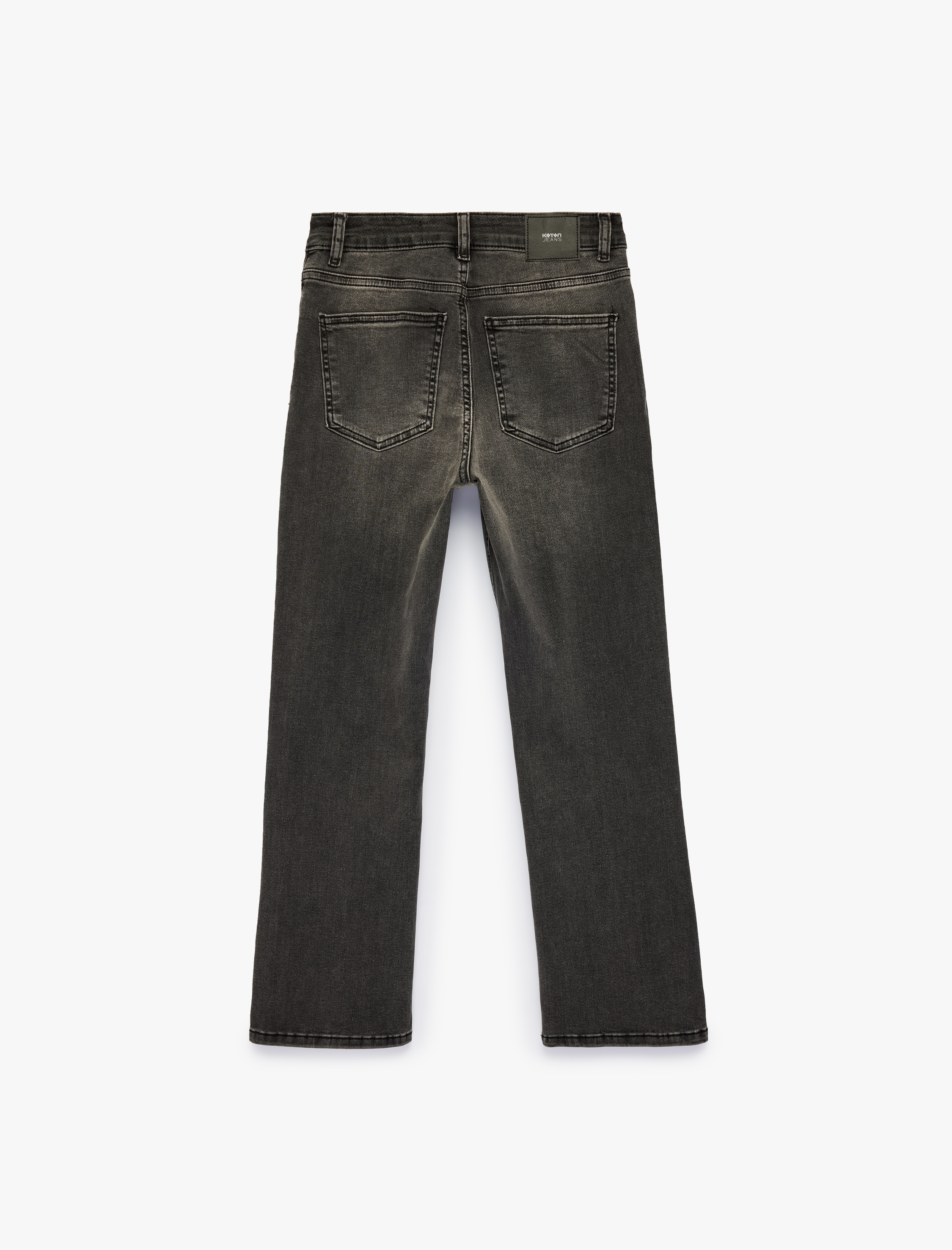   Normal Bel Dar Kesim Pamuklu Kısa İspanyol Paça Denim Pantolon - Flare Jeans