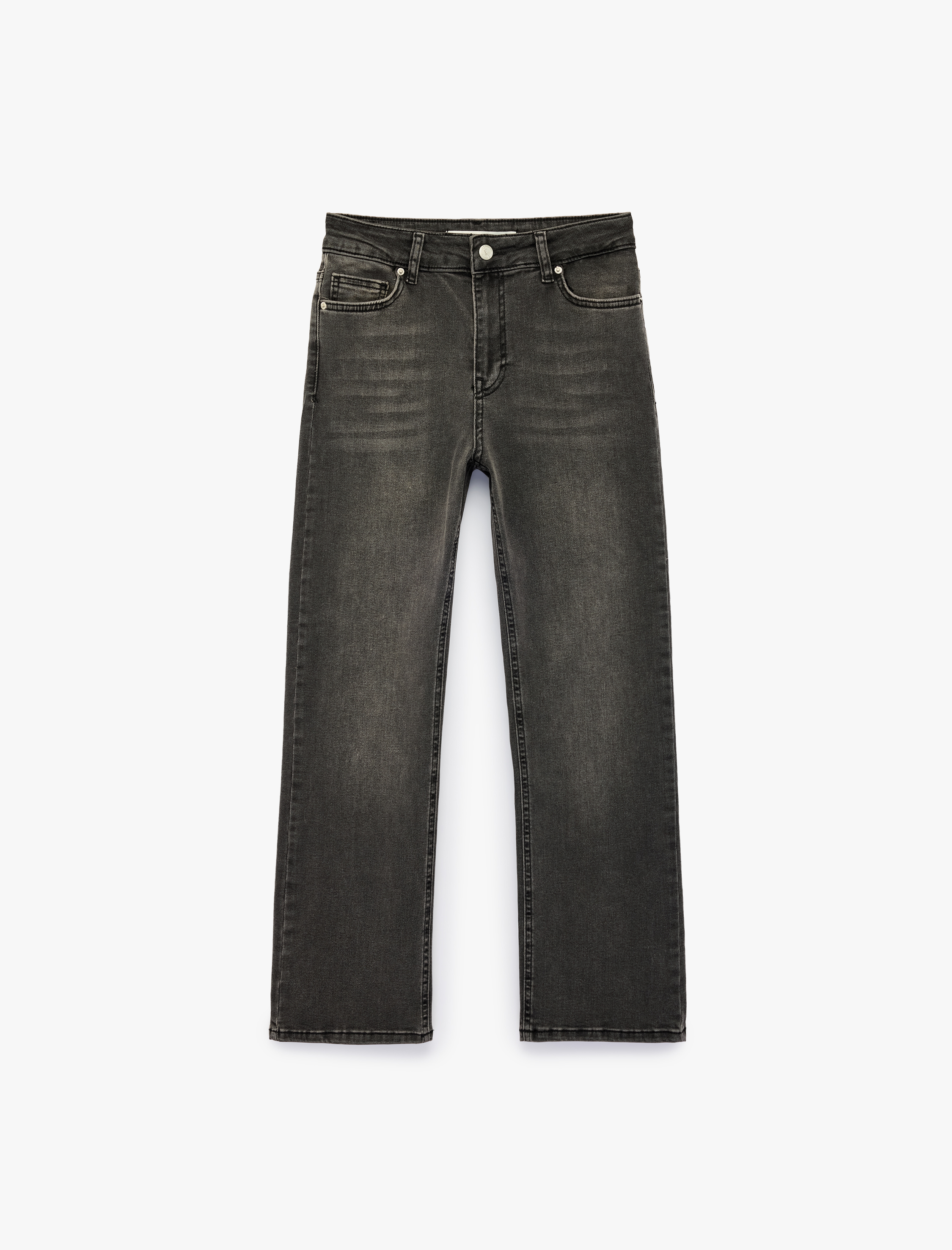   Normal Bel Dar Kesim Pamuklu Kısa İspanyol Paça Denim Pantolon - Flare Jeans
