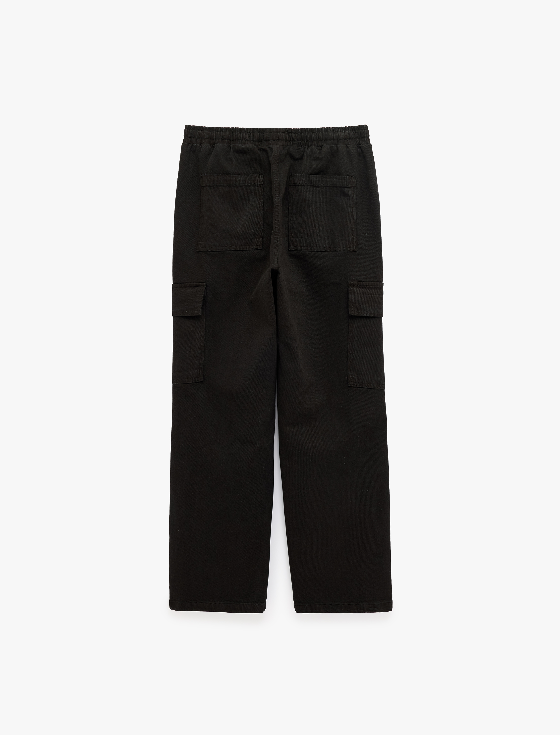   Pamuklu Cepli Gabardin Beli Bağcıklı Kargo Pantolon