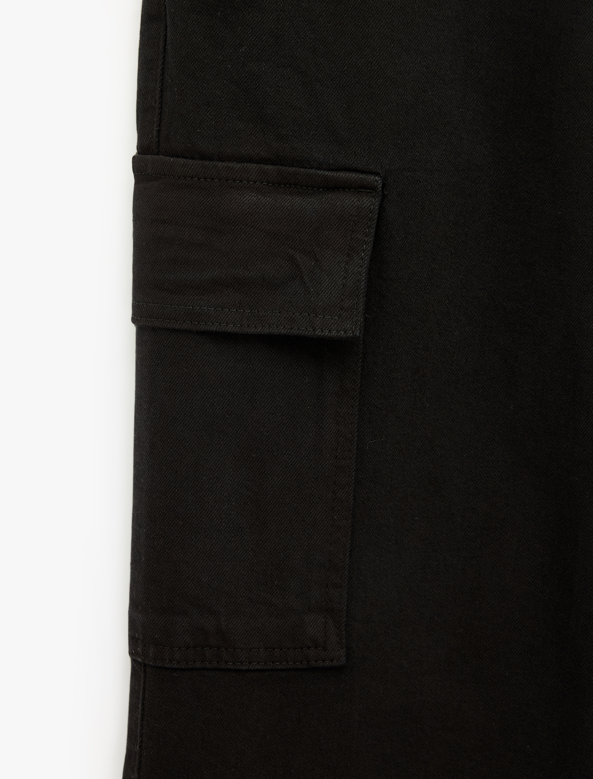   Pamuklu Cepli Gabardin Beli Bağcıklı Kargo Pantolon