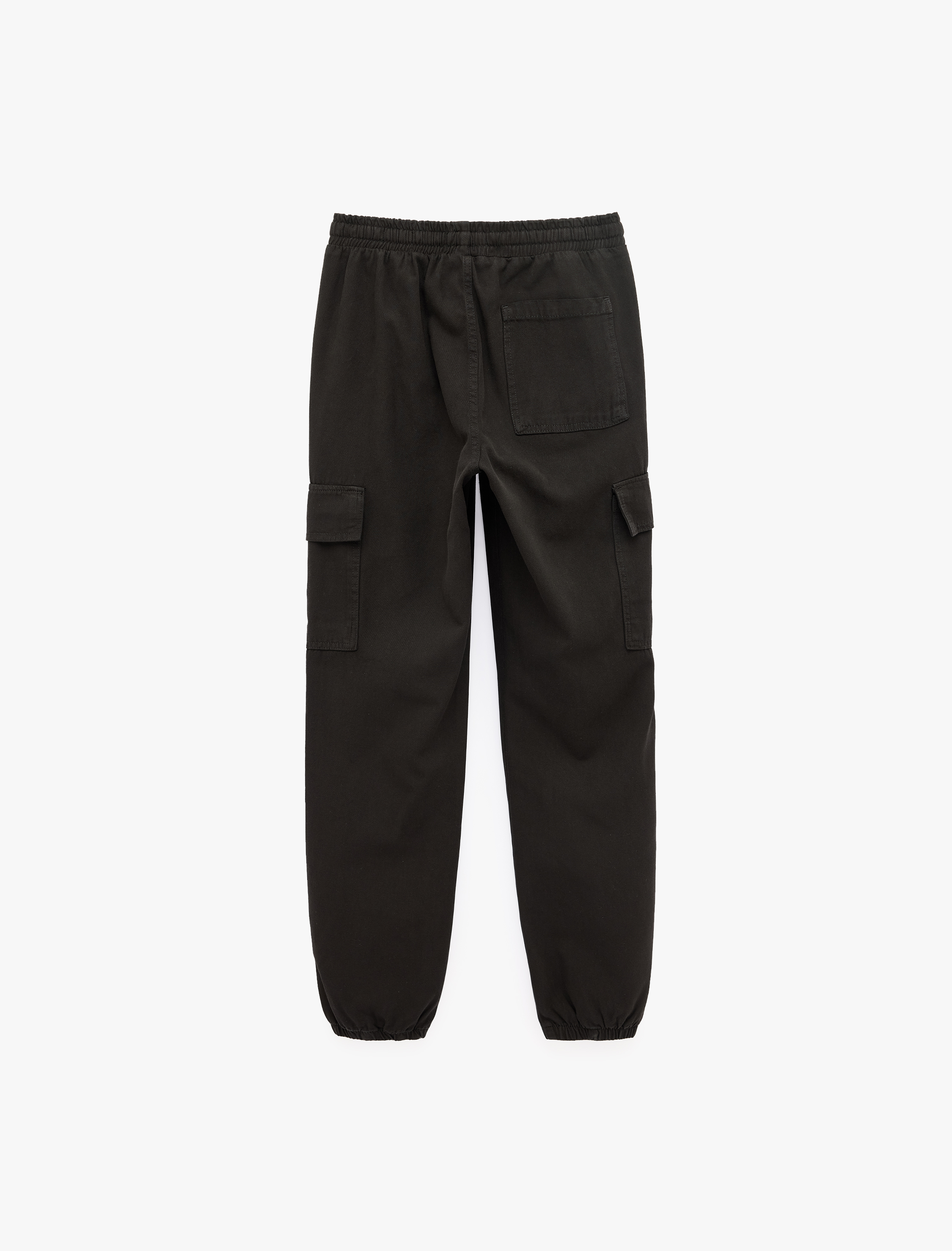  Beli Bağcıklı Kanvas Slim Fit Kargo Cepli Lastikli Paça Jogger Pantolon