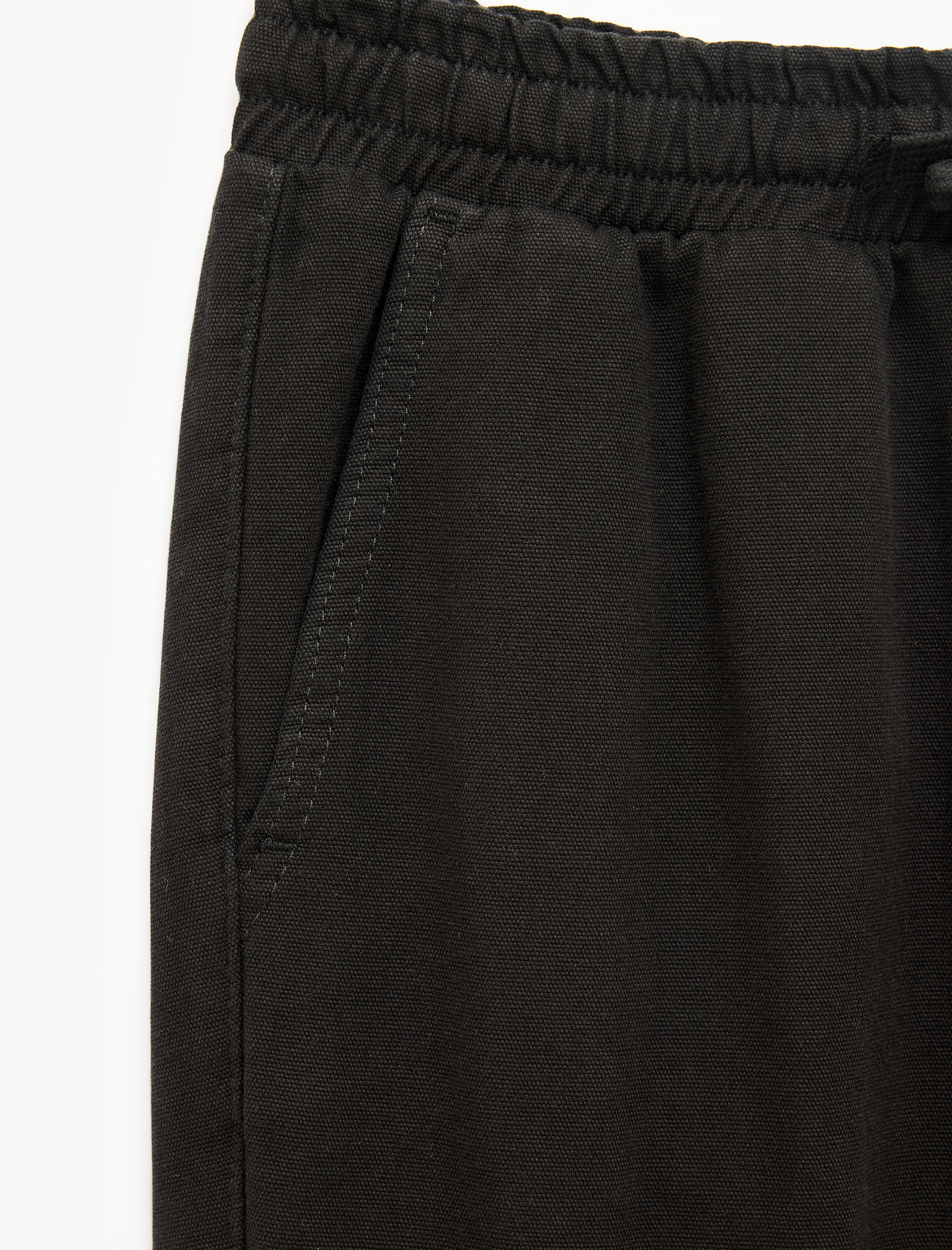   Beli Bağcıklı Kanvas Slim Fit Kargo Cepli Lastikli Paça Jogger Pantolon