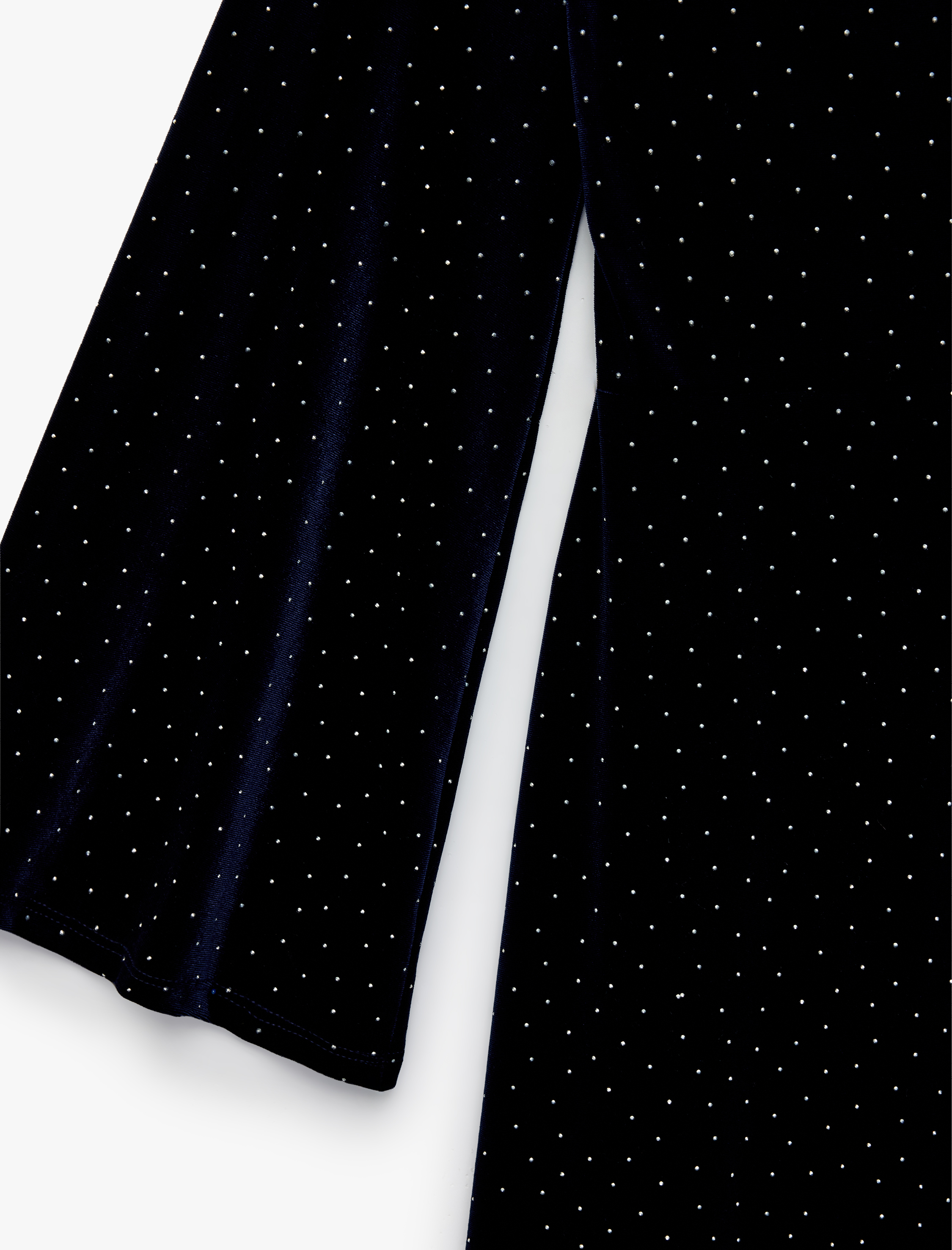   Slim Fit Uzun Kollu Taşlı Tek Omuz Midi Kadife Elbise