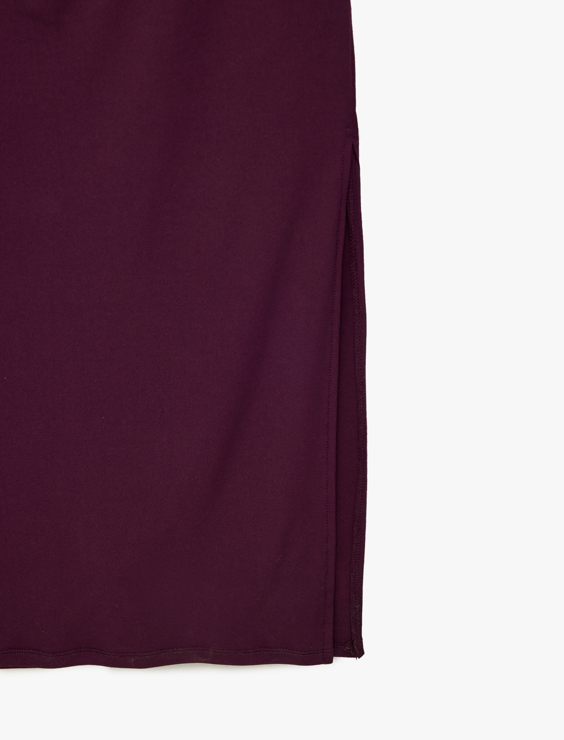   Drapeli Slim Fit Degaje Yaka Uzun Kollu Midi Elbise