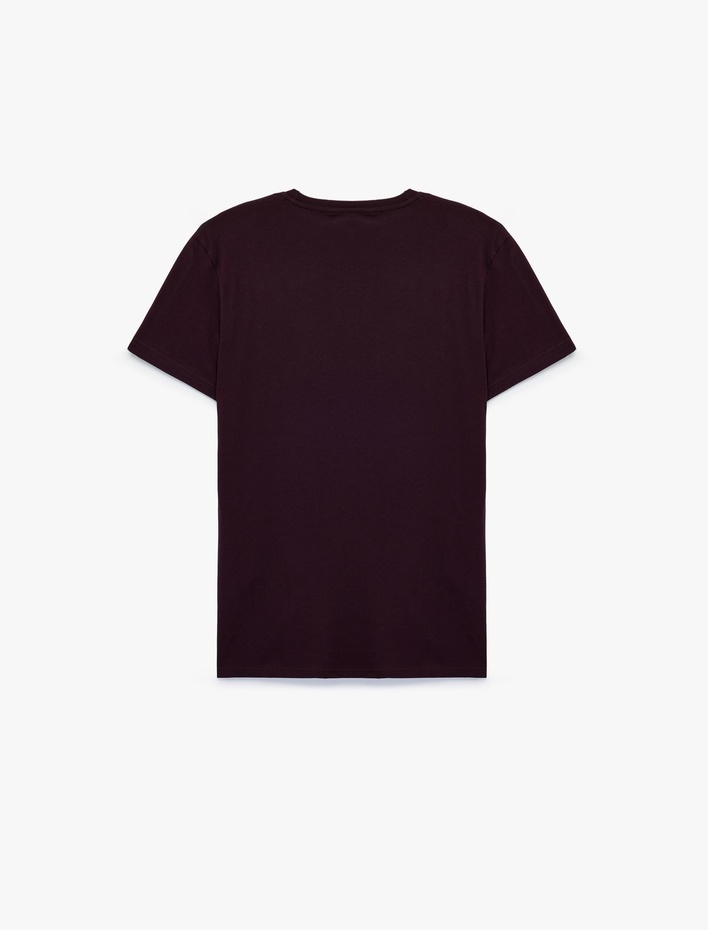  Pamuklu Kısa Kollu Bisiklet Yaka Basic Slim Fit Tişört