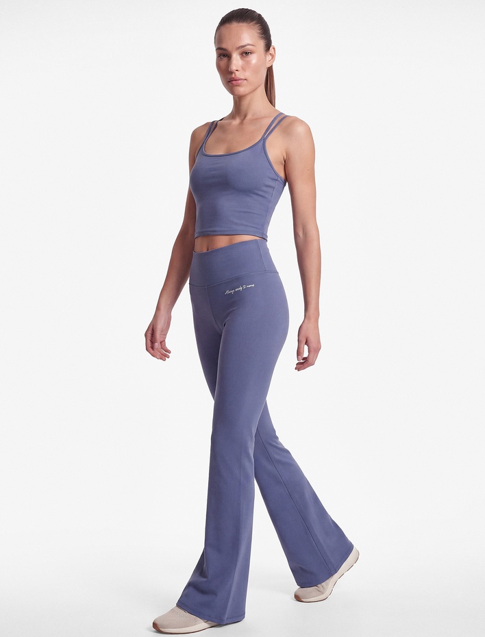 Slim Fit Çapraz İp Askılı Crop Spor Atlet