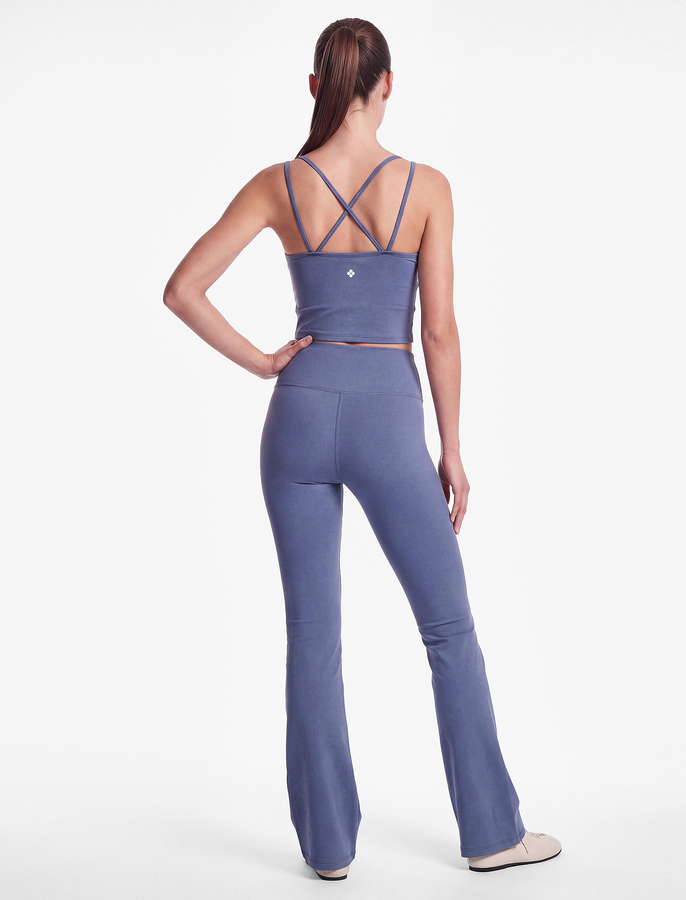   Slim Fit Çapraz İp Askılı Crop Spor Atlet