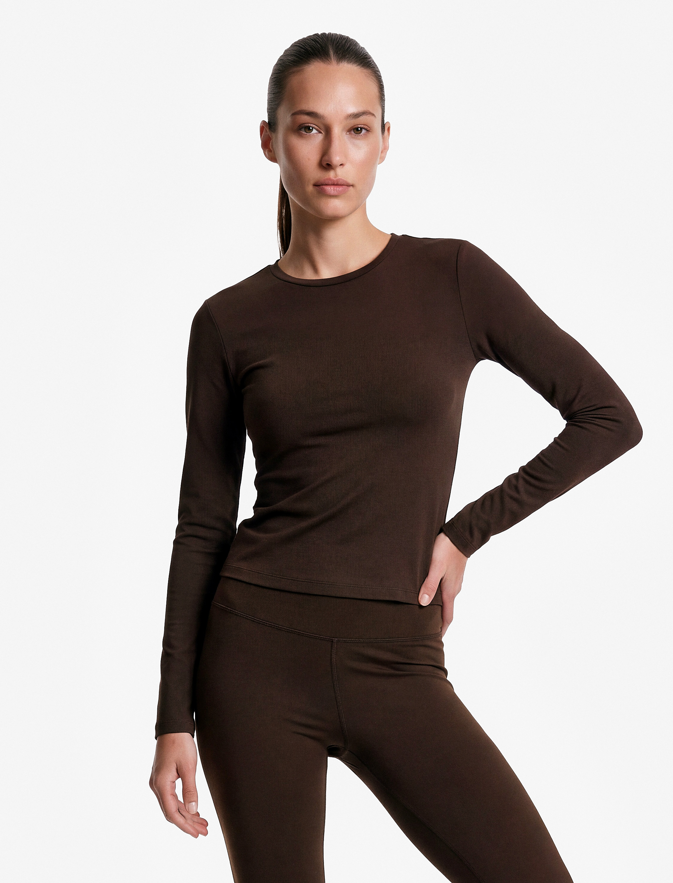   Slim Fit Uzun Kollu Bisiklet Yaka Spor Tişört