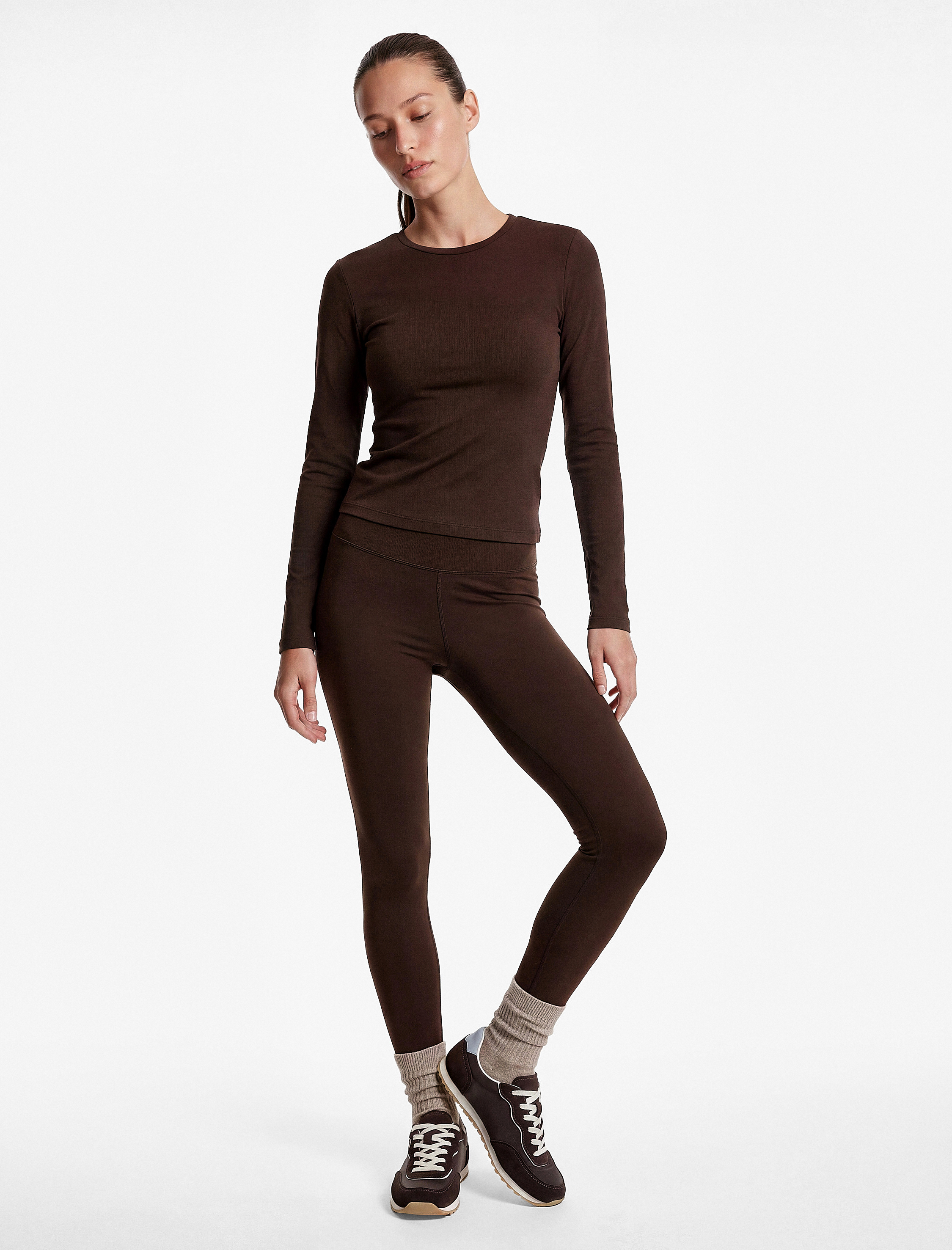  Slim Fit Uzun Kollu Bisiklet Yaka Spor Tişört